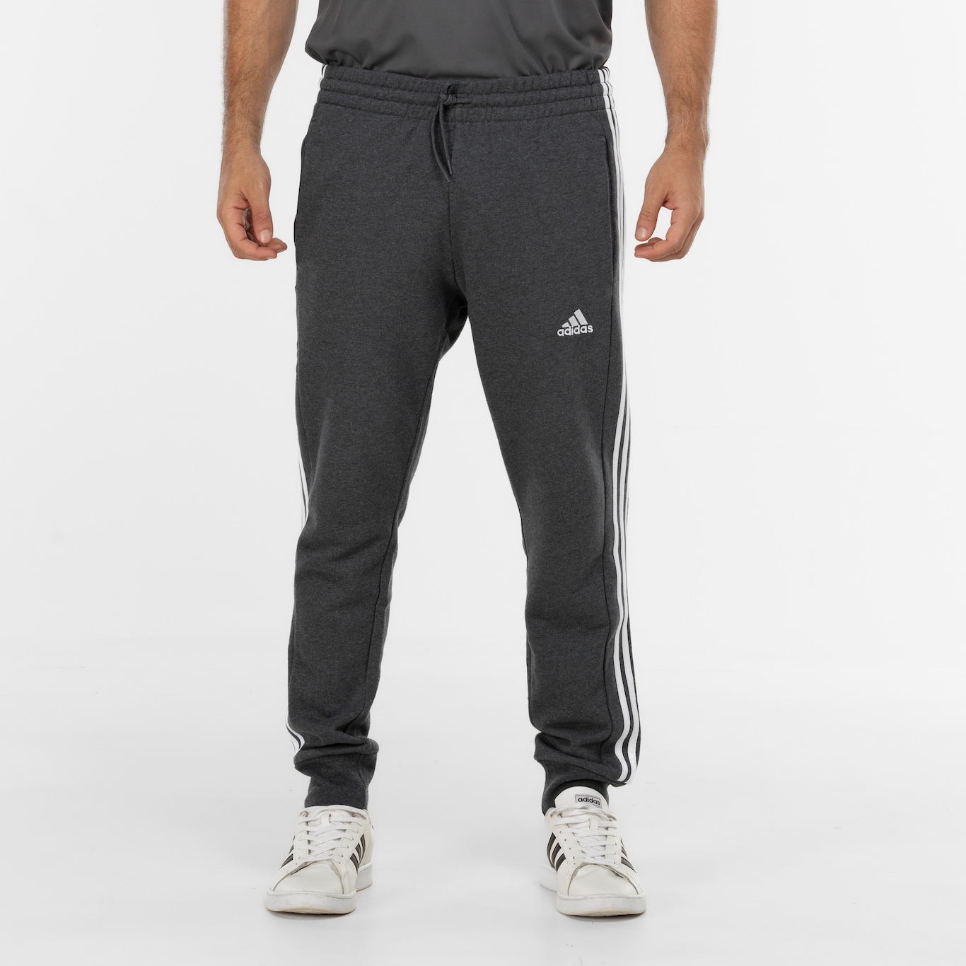 Calça Masculina adidas 3 Stripes French Terry Punh - Foto 4