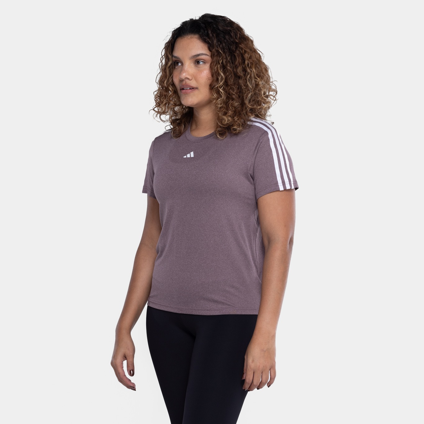 Camiseta Feminina adidas Manga Curta Essentials 3 Listras - Foto 4