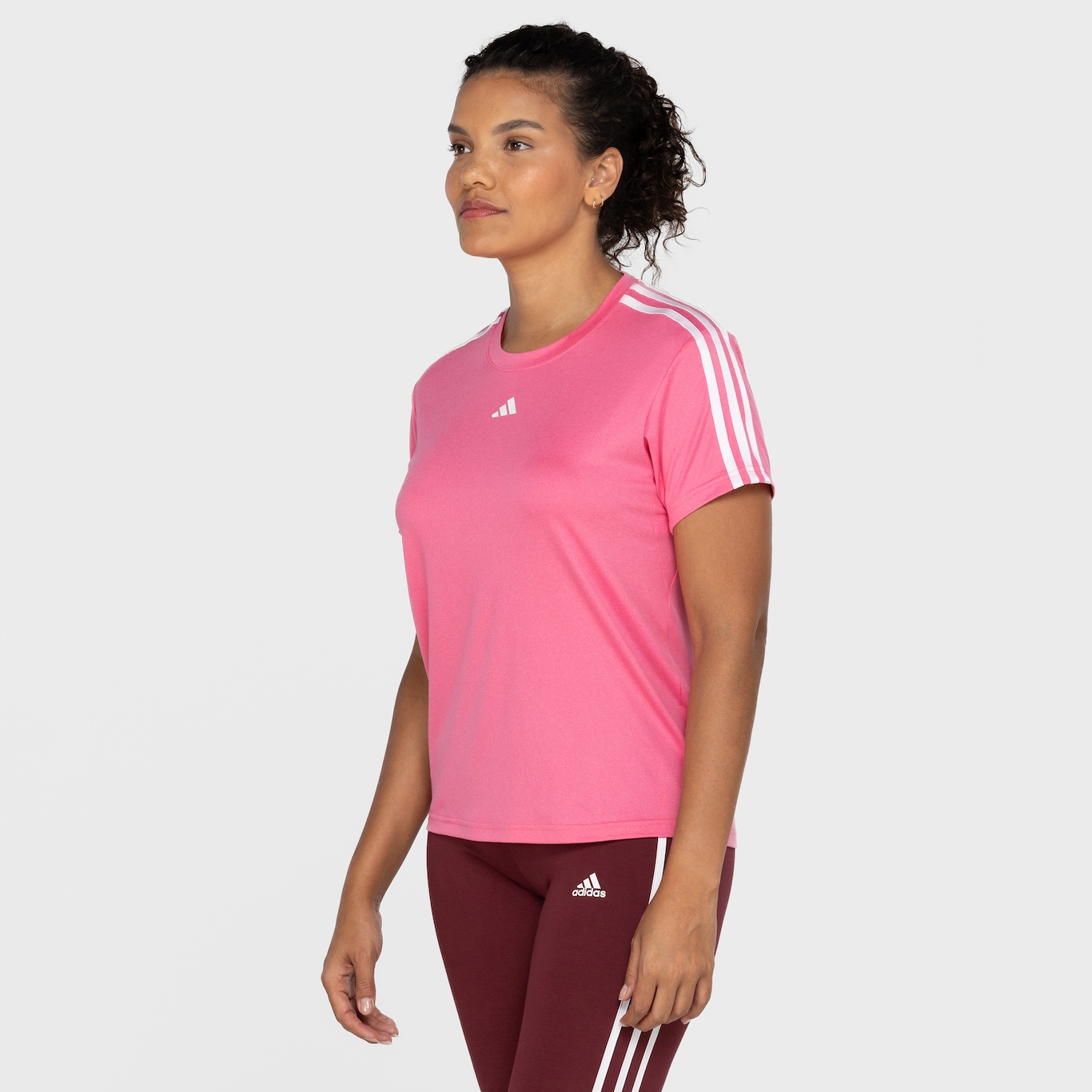 Camiseta Feminina adidas Manga Curta Essentials 3 Listras - Foto 5