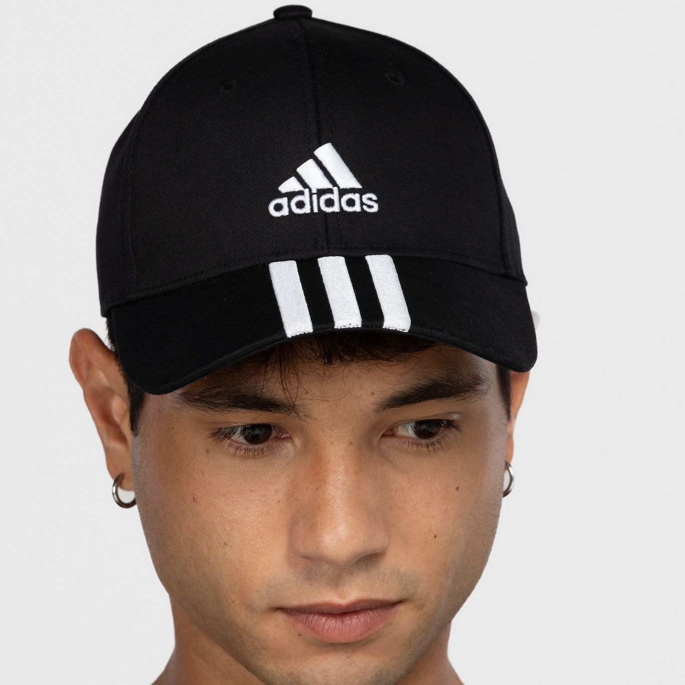 Boné Aba Curva adidas Strapback Baseball 3 Listras - Adulto - Foto 5