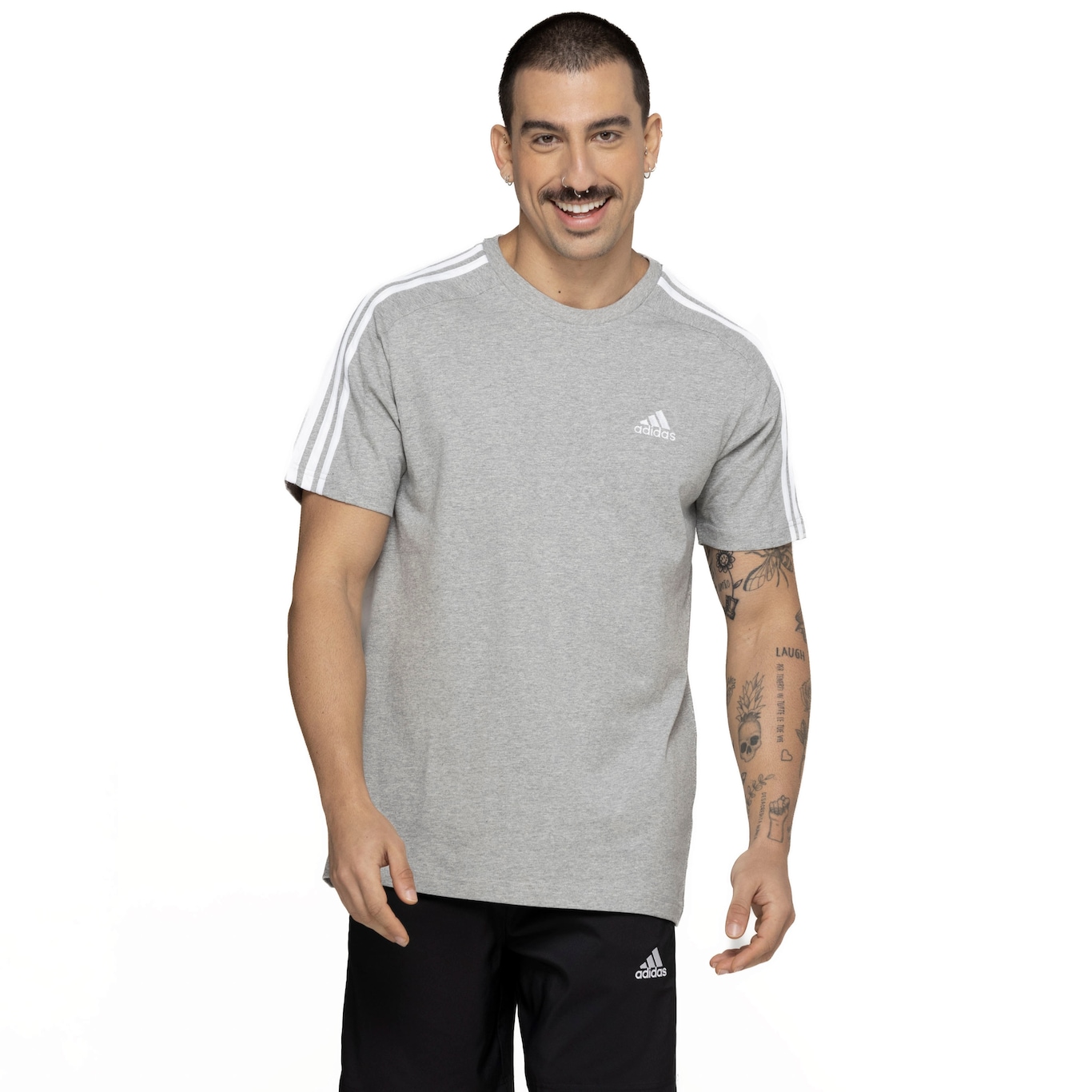 Camiseta Adidas Treino Essentials 3-STRIPES Branca - Squash Store