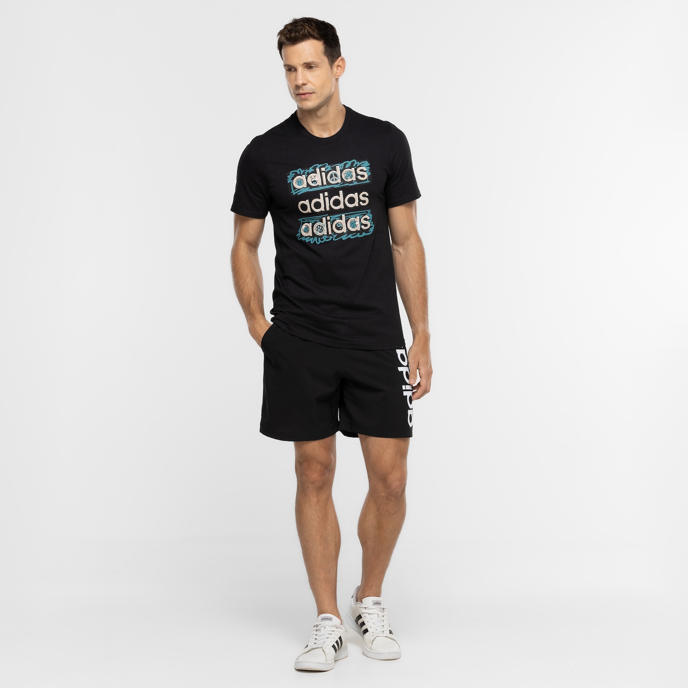 Camiseta Masculina adidas Manga Curta Doodle - Foto 4