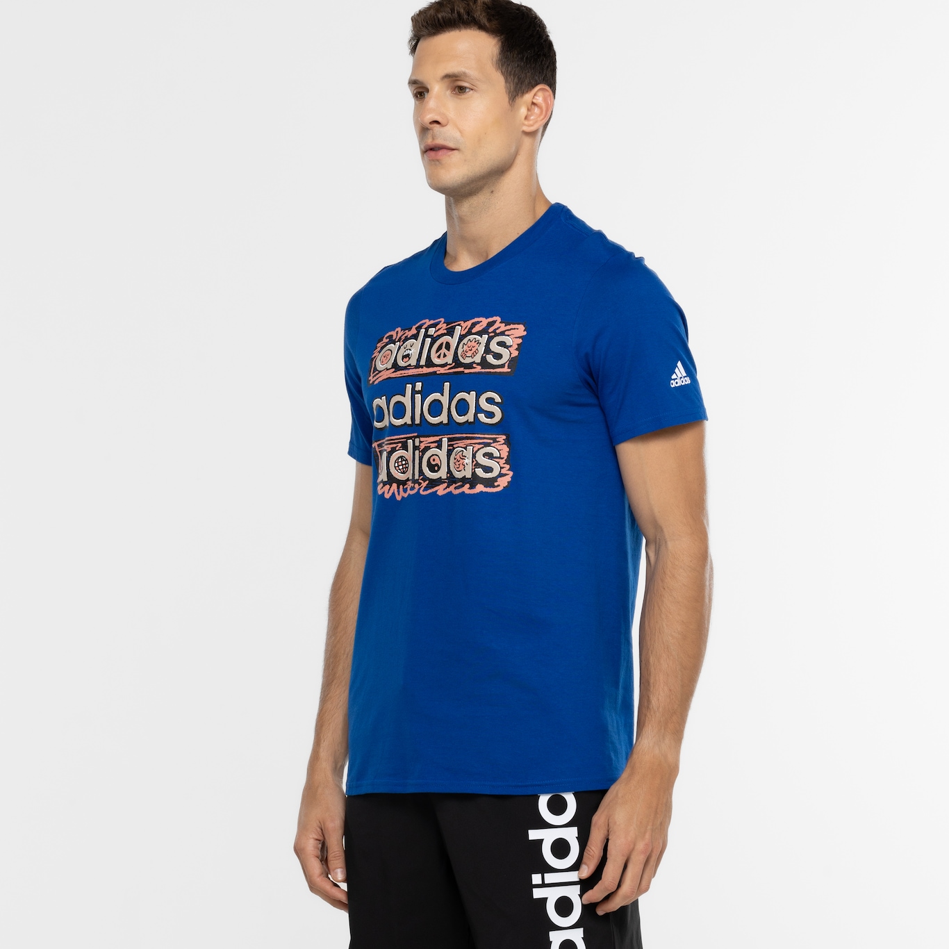 Camiseta Masculina adidas Manga Curta Doodle - Foto 5