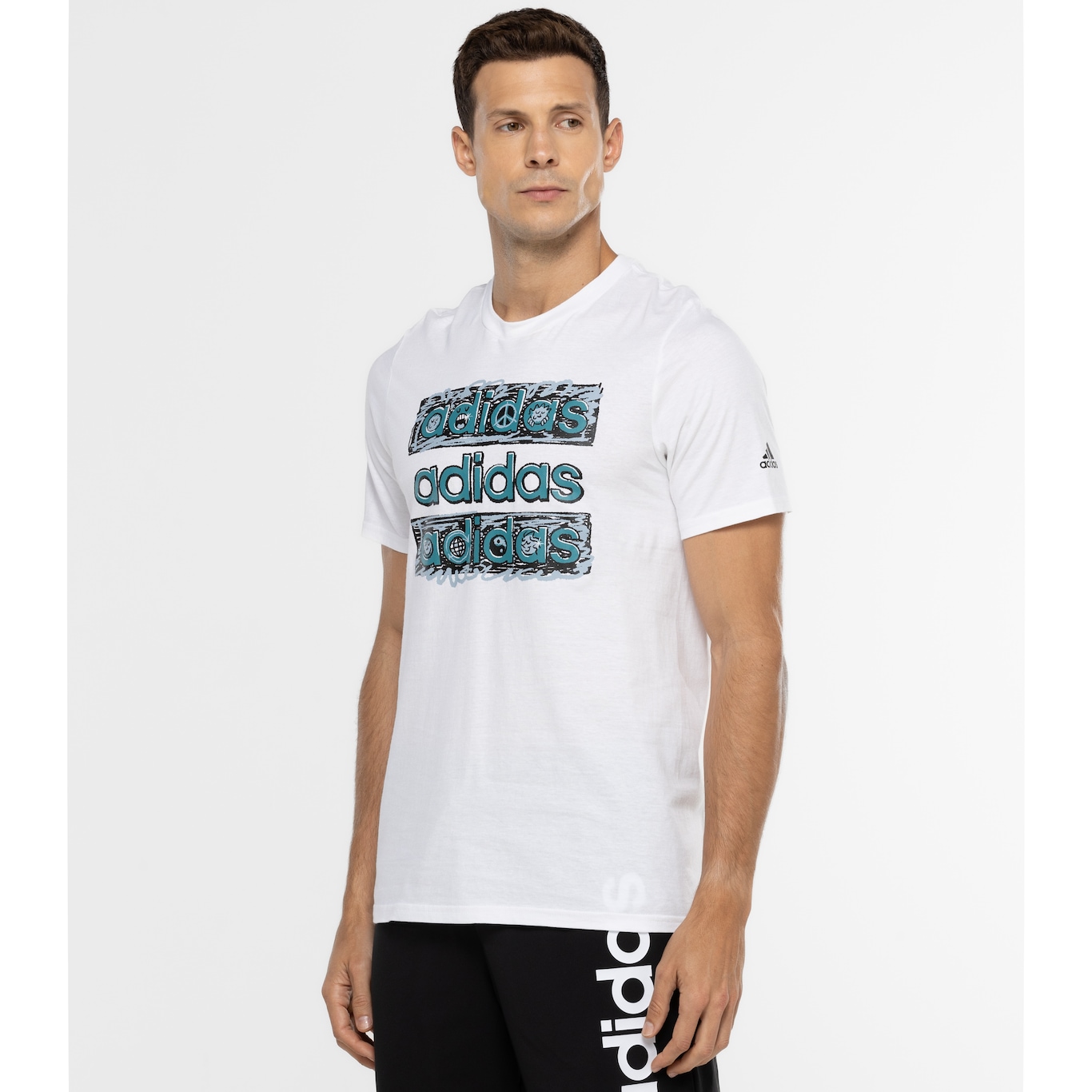 Camiseta Masculina adidas Manga Curta Doodle - Foto 5