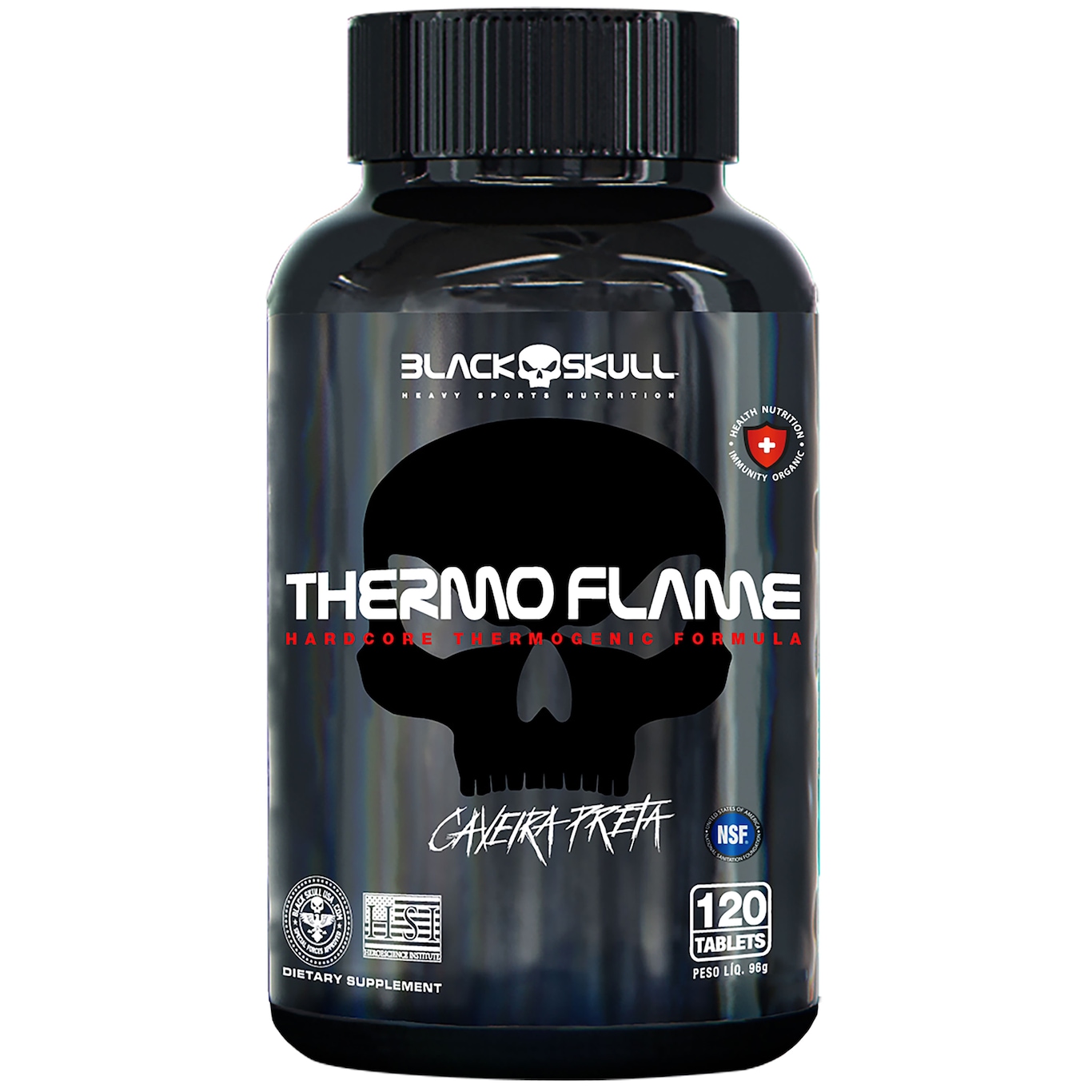 Termogênico Black Skull Thermo Flame - 120 Tabletes - Foto 1