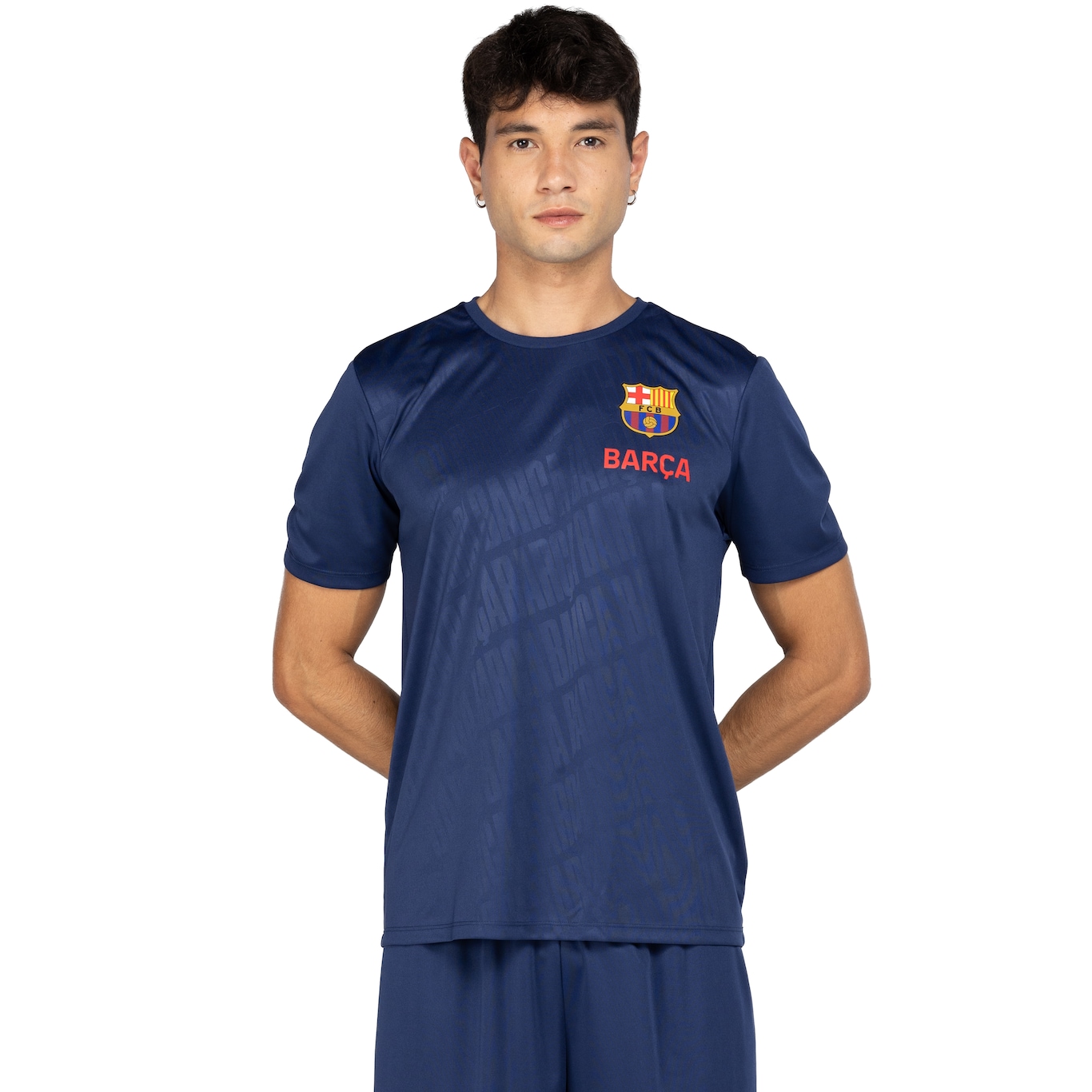 Camiseta Barcelona Masculina Embossed - Video 1