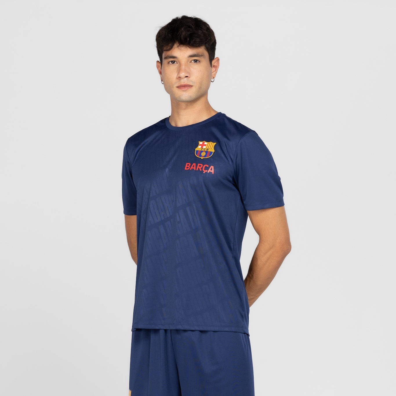 Camiseta Barcelona Masculina Embossed - Foto 5