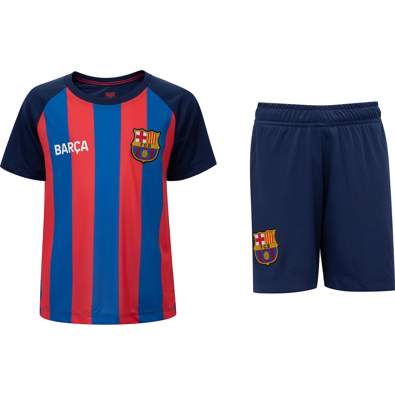 Kit de Uniforme Barcelona Infantil Camiseta + Calção - Foto 1