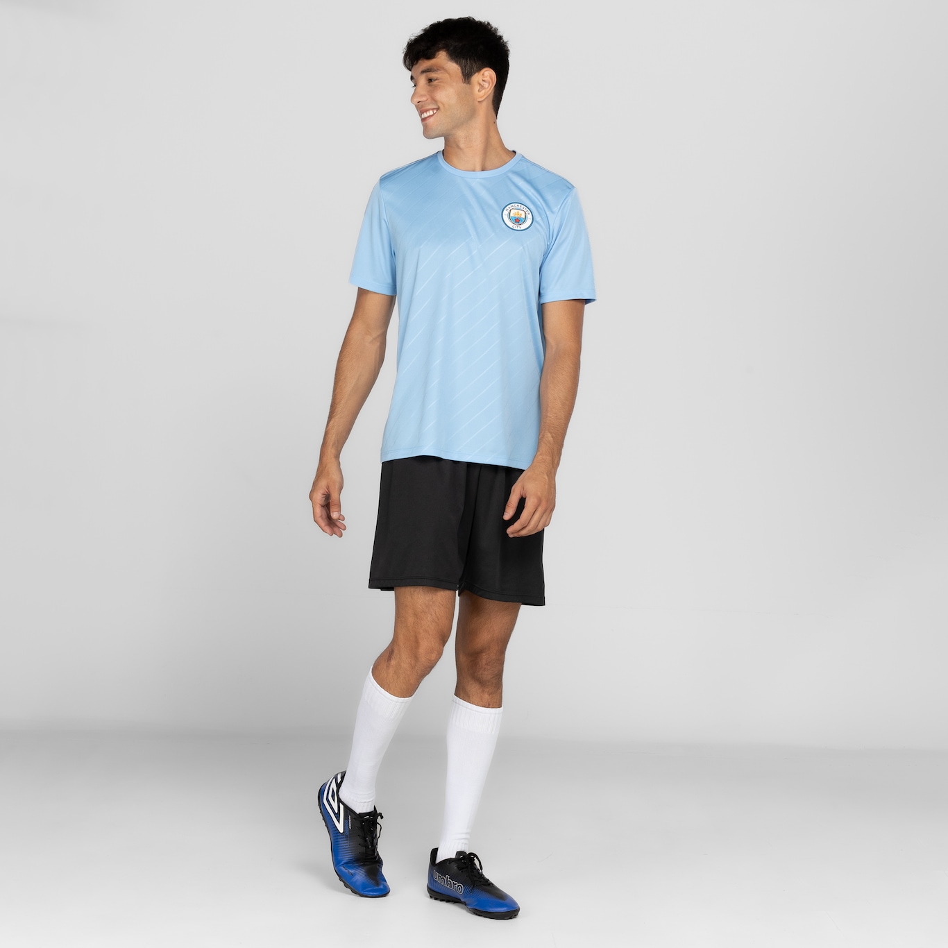 Camiseta Manchester City Masculina Embossed - Foto 4