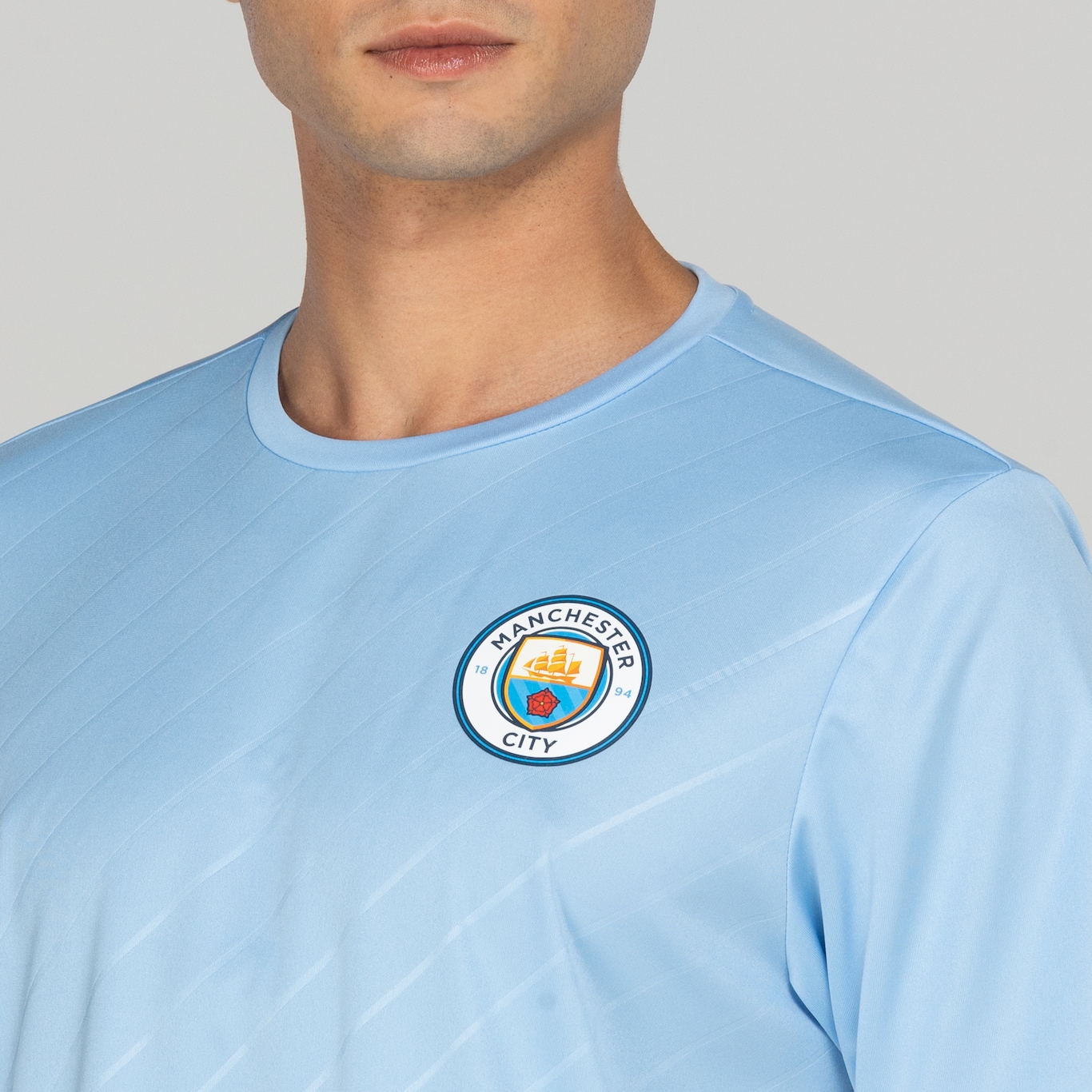 Camiseta Manchester City Masculina Embossed - Foto 6