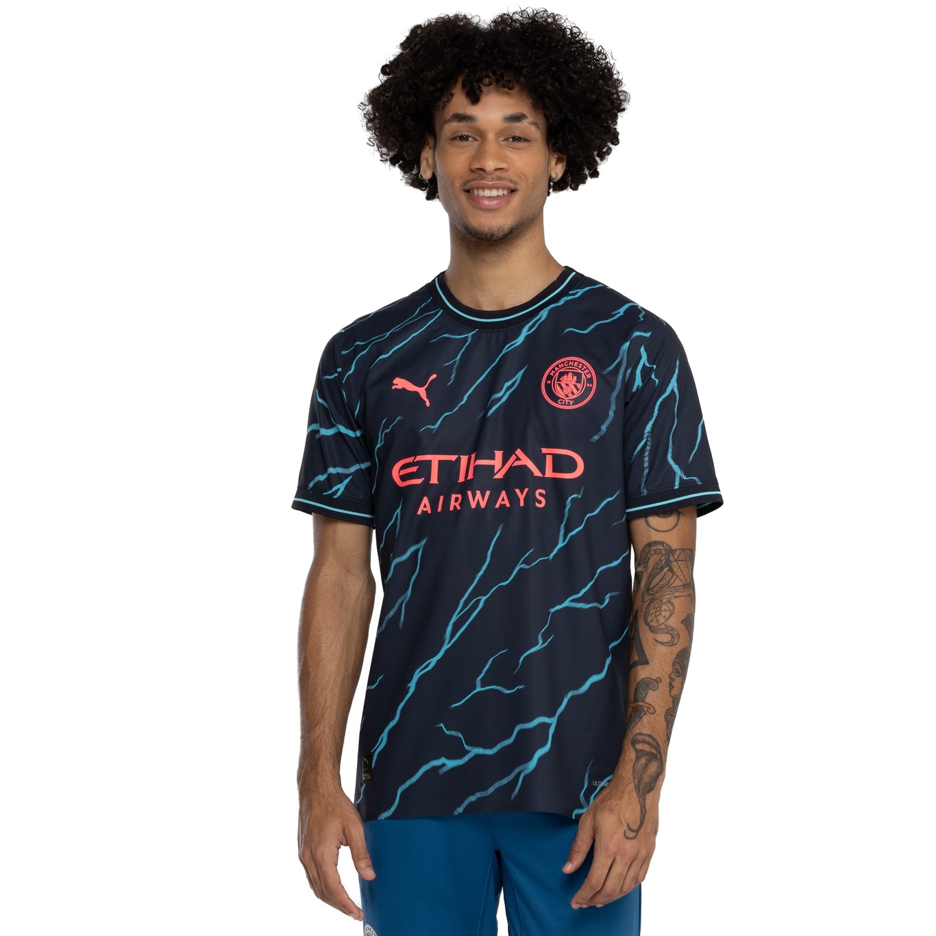 Camisa Manchester City Pré-Jogo 22/23 Puma Masculina - Preto