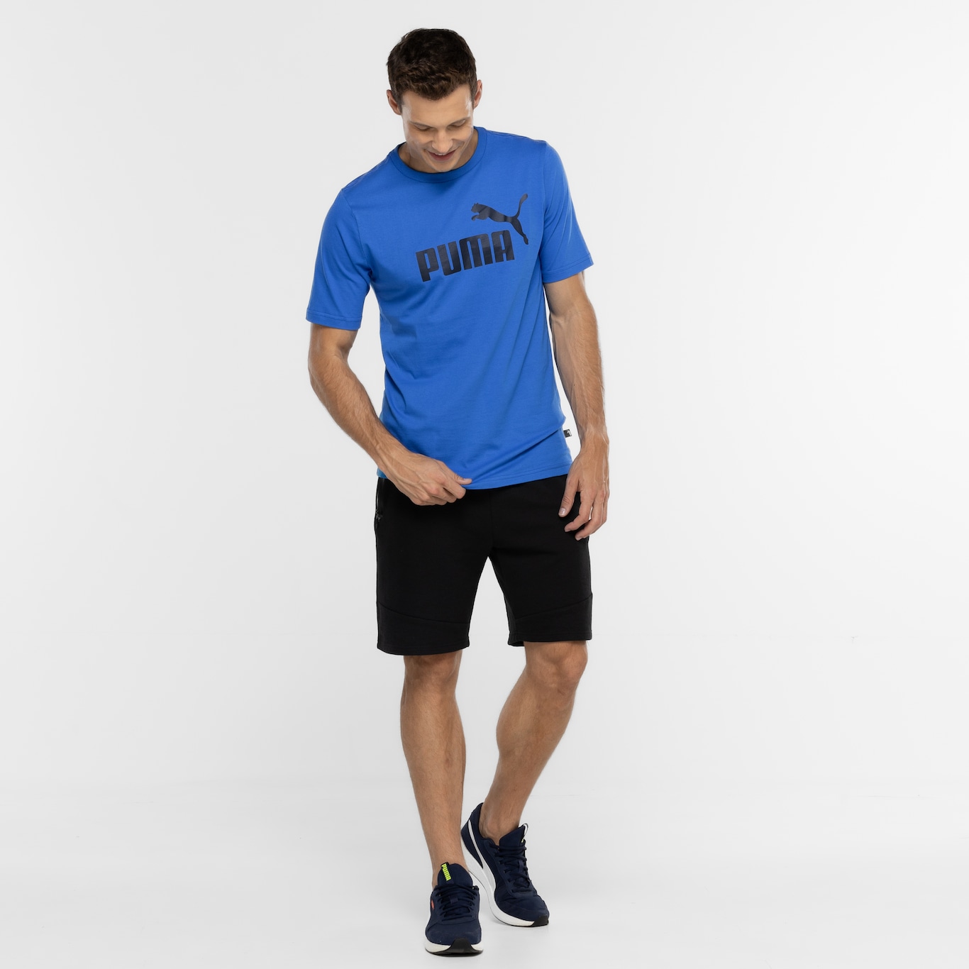 Camiseta Puma Masculina Manga Curta Essentials Logo Tee - Foto 4