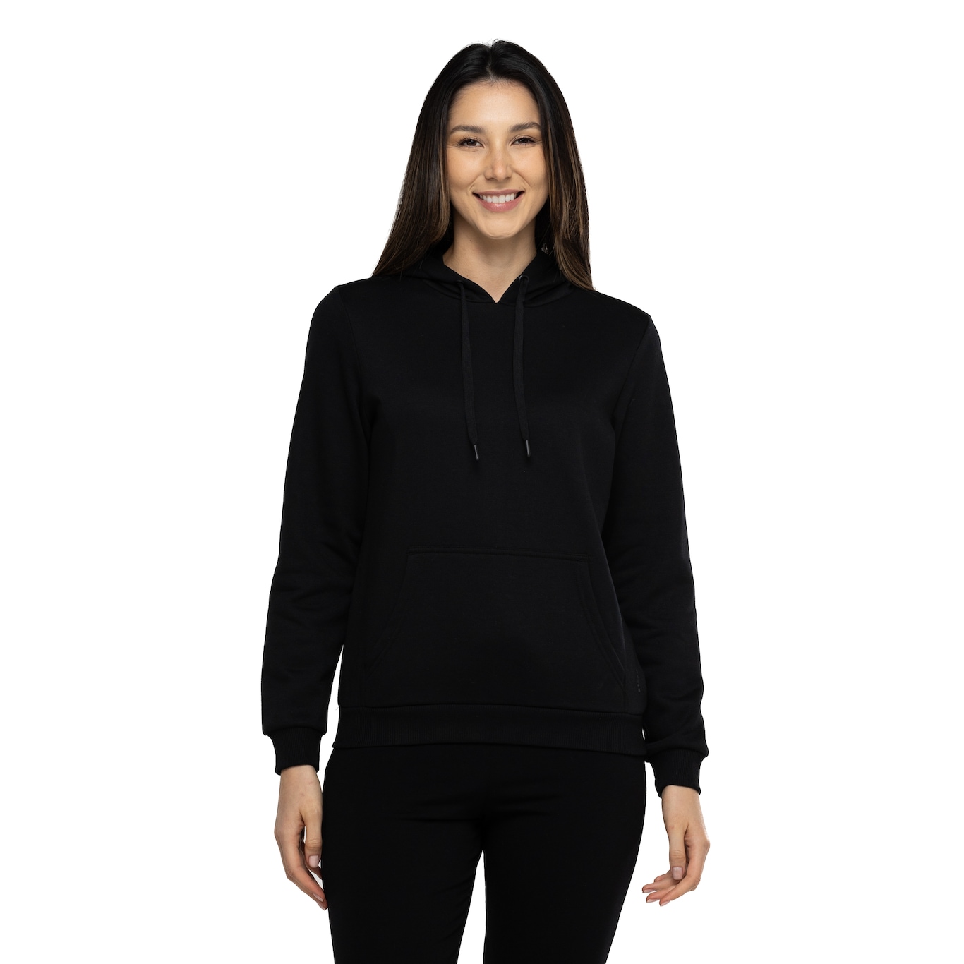 Blusa de Moletom Feminino Oxer com Capuz Canguru Fleece - Video 1