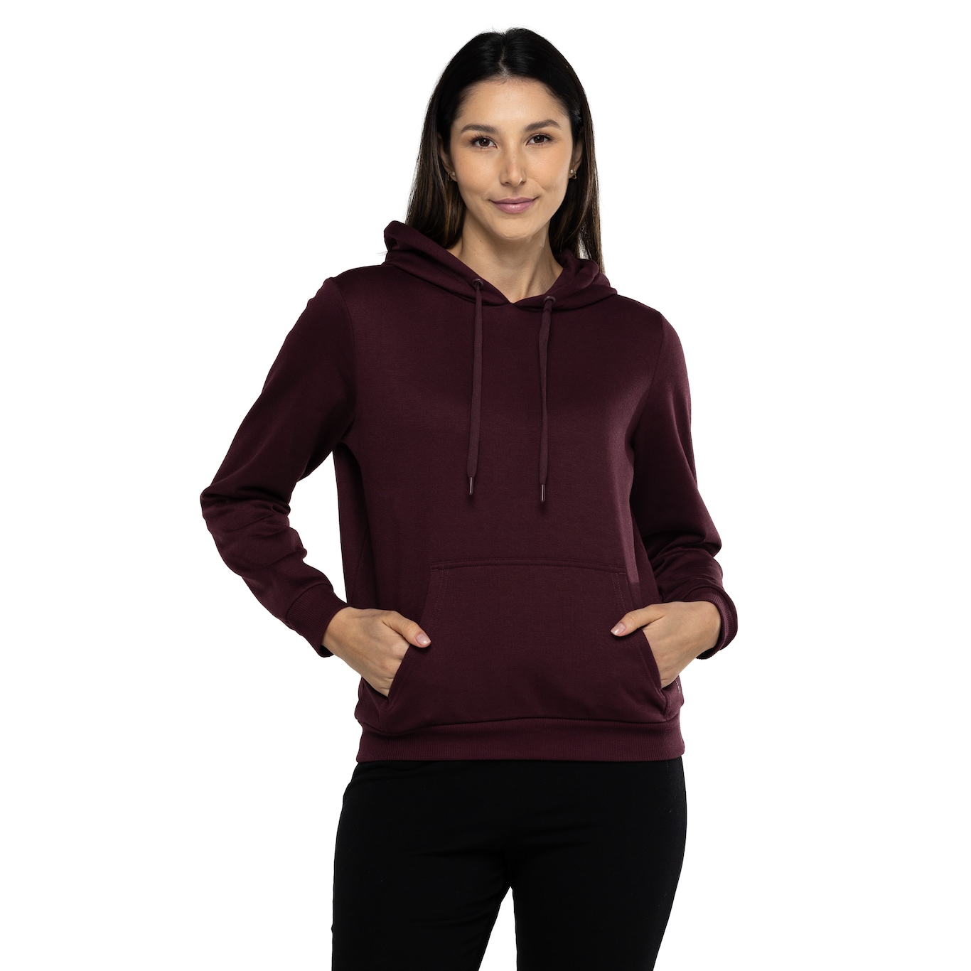 Blusa de Moletom Feminino Oxer com Capuz Canguru Fleece - Video 1