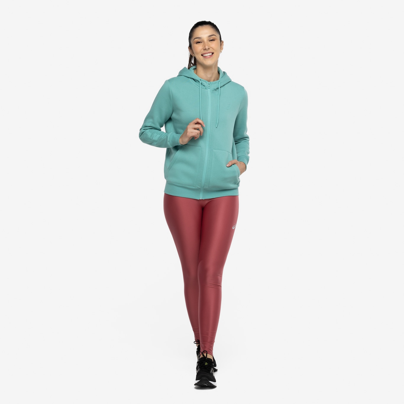 Jaqueta de Moletom Feminina ASICS com Capuz Canguru Fleece - Foto 4