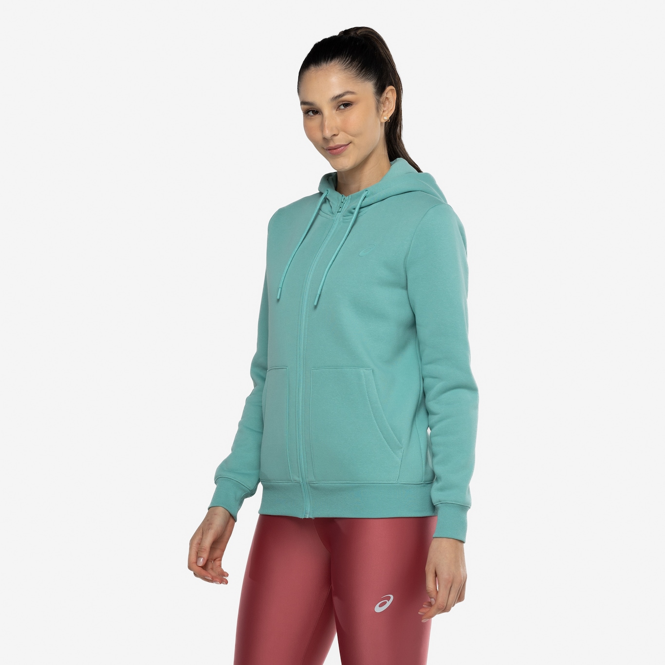 Jaqueta de Moletom Feminina ASICS com Capuz Canguru Fleece - Foto 5