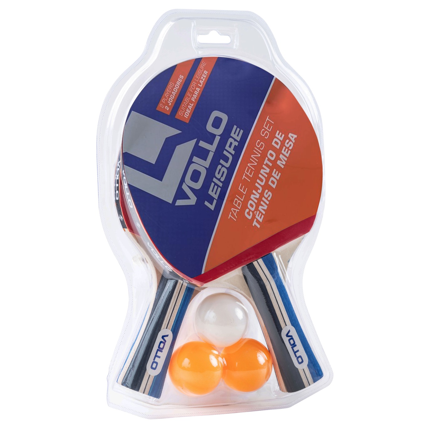 Kit Ping Pong/Tenis de Mesa Com 3 Bolas e 2 Raquetes - 1 Fit