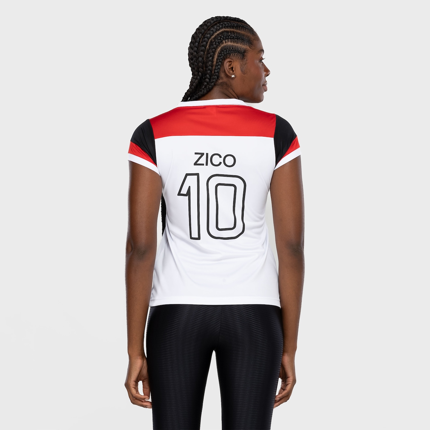 Camiseta do Flamengo Feminina Braziline Babylook Zico Retrô - Foto 3