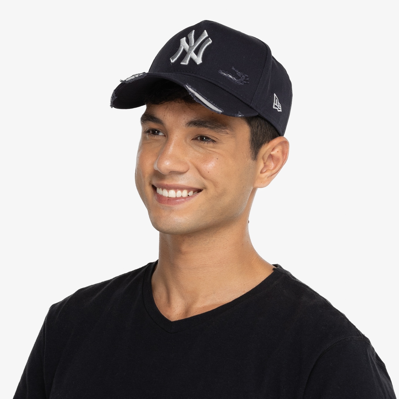 Boné New York Yankees New Era Aba Curva 940 Af Strapback Destroyed - Adulto - Foto 5