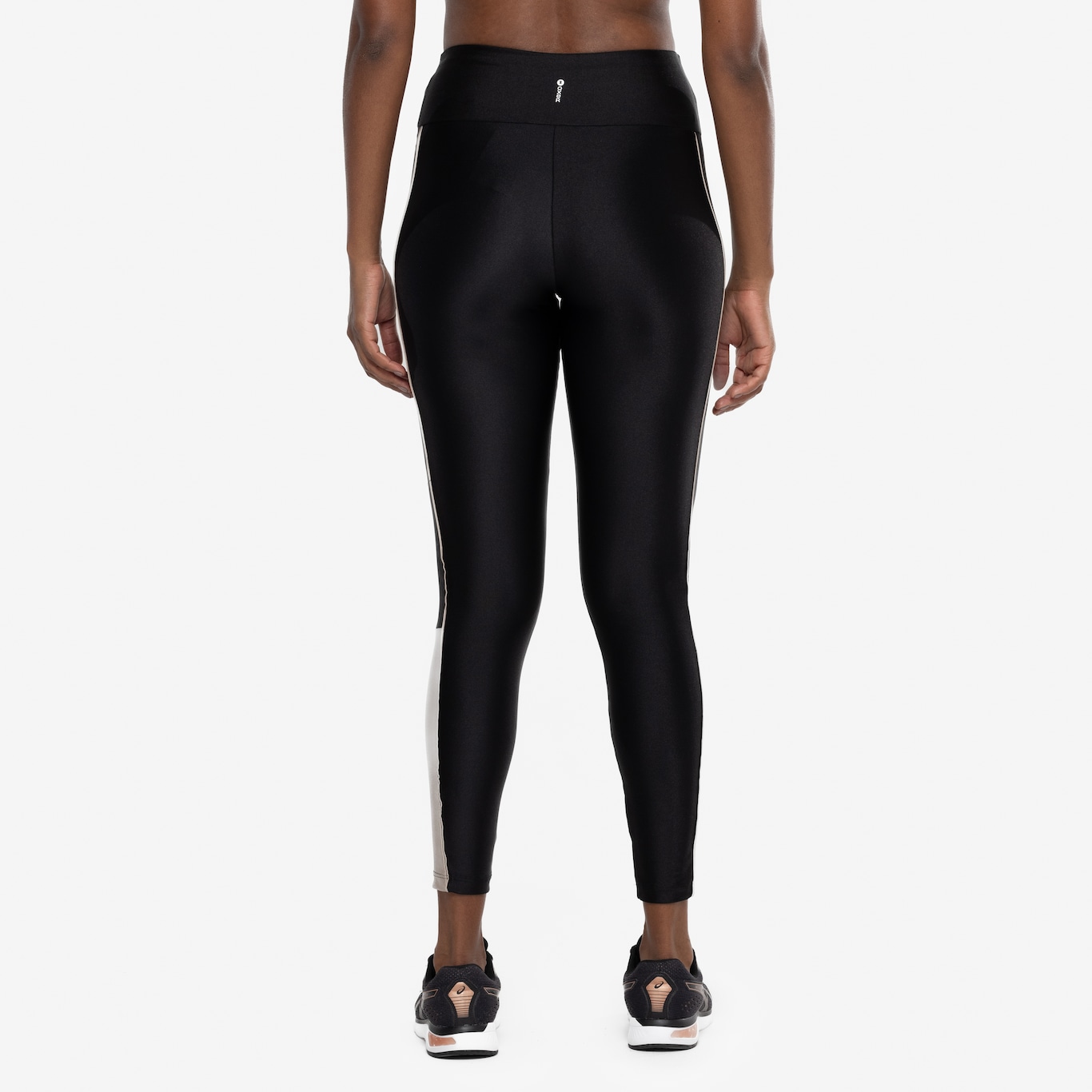 Calça Legging Feminina Oxer Brilho Vivo Lateral Cós Médio Média Compressão - Foto 3