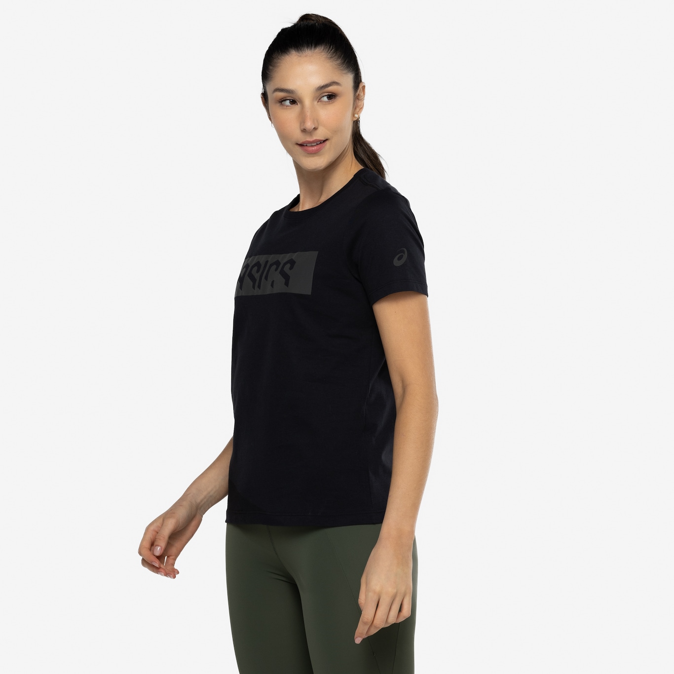 Camiseta Feminina ASICS Manga Curta Malha Cava Tradicional - Foto 5