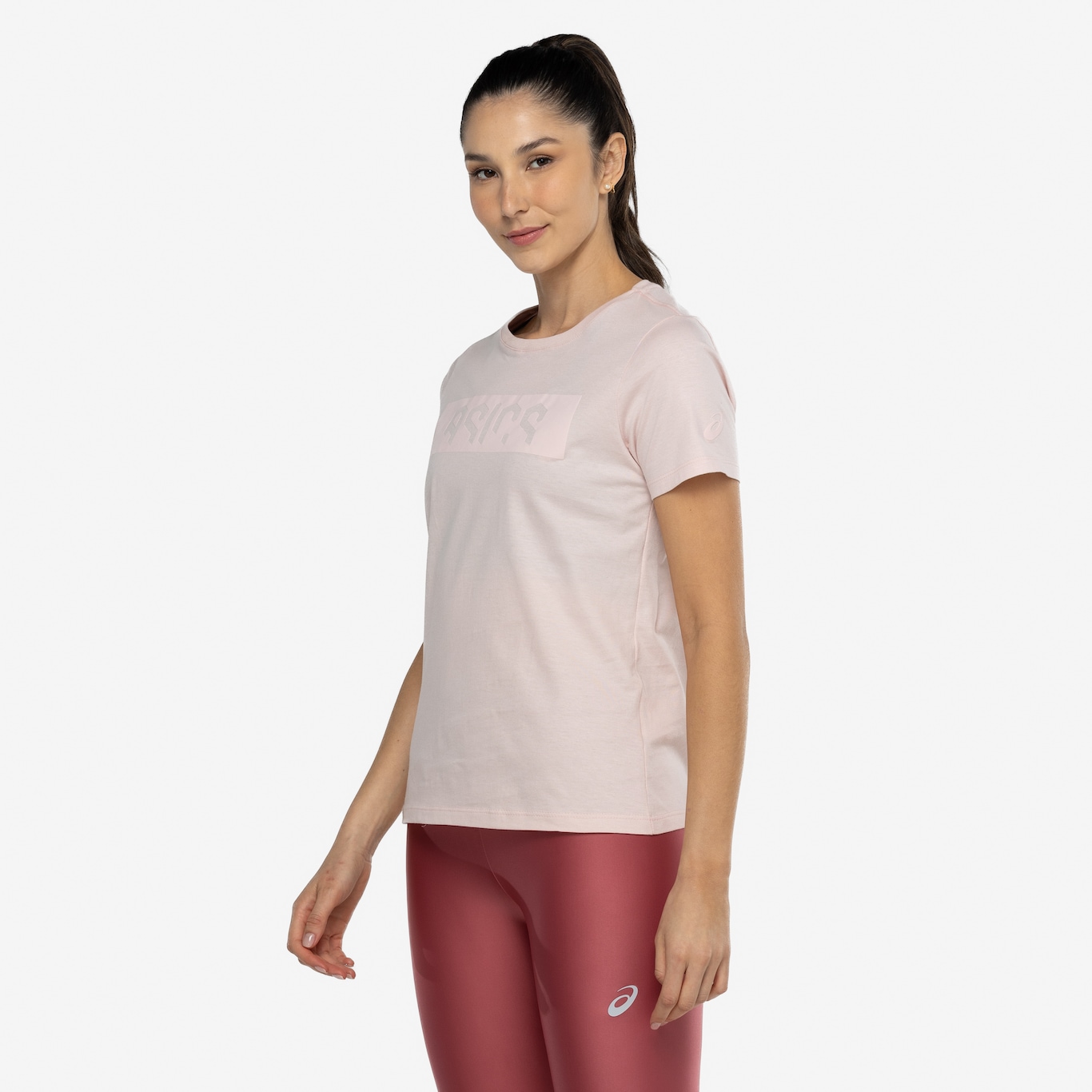 Camiseta Feminina ASICS Manga Curta Malha Cava Tradicional - Foto 5