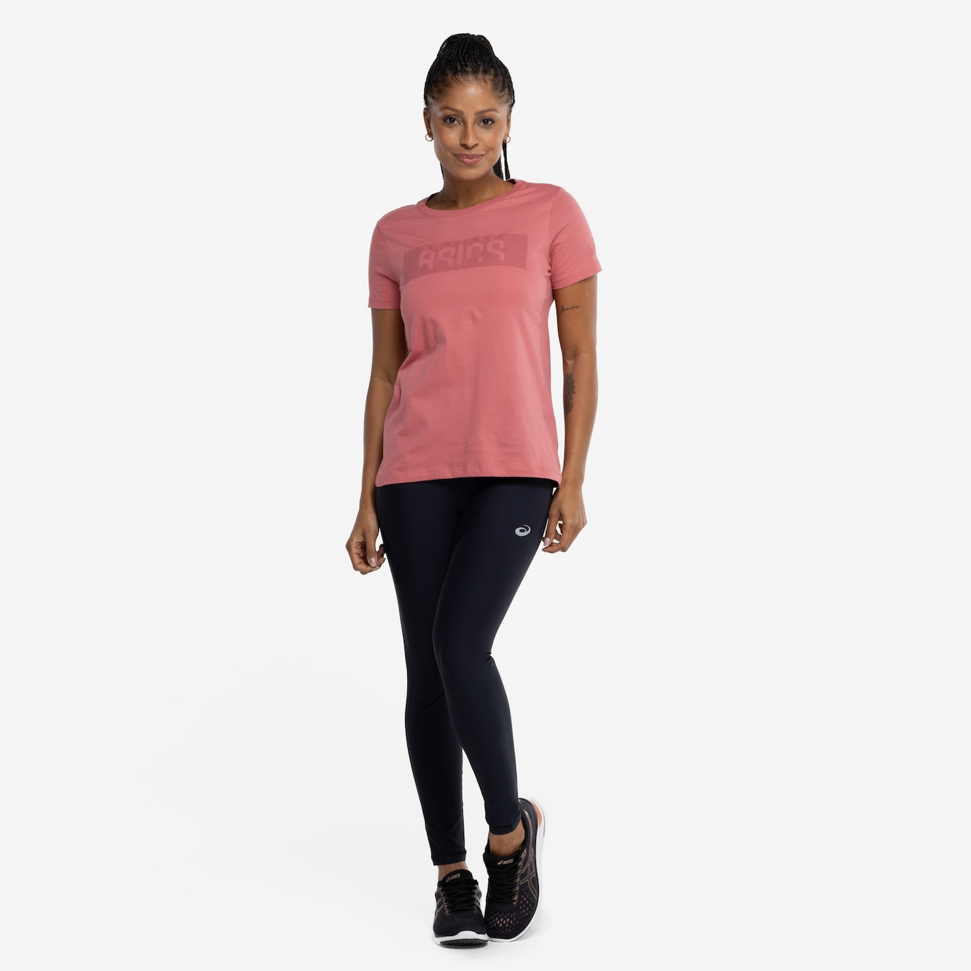 Camiseta Feminina ASICS Manga Curta Malha Cava Tradicional - Foto 4