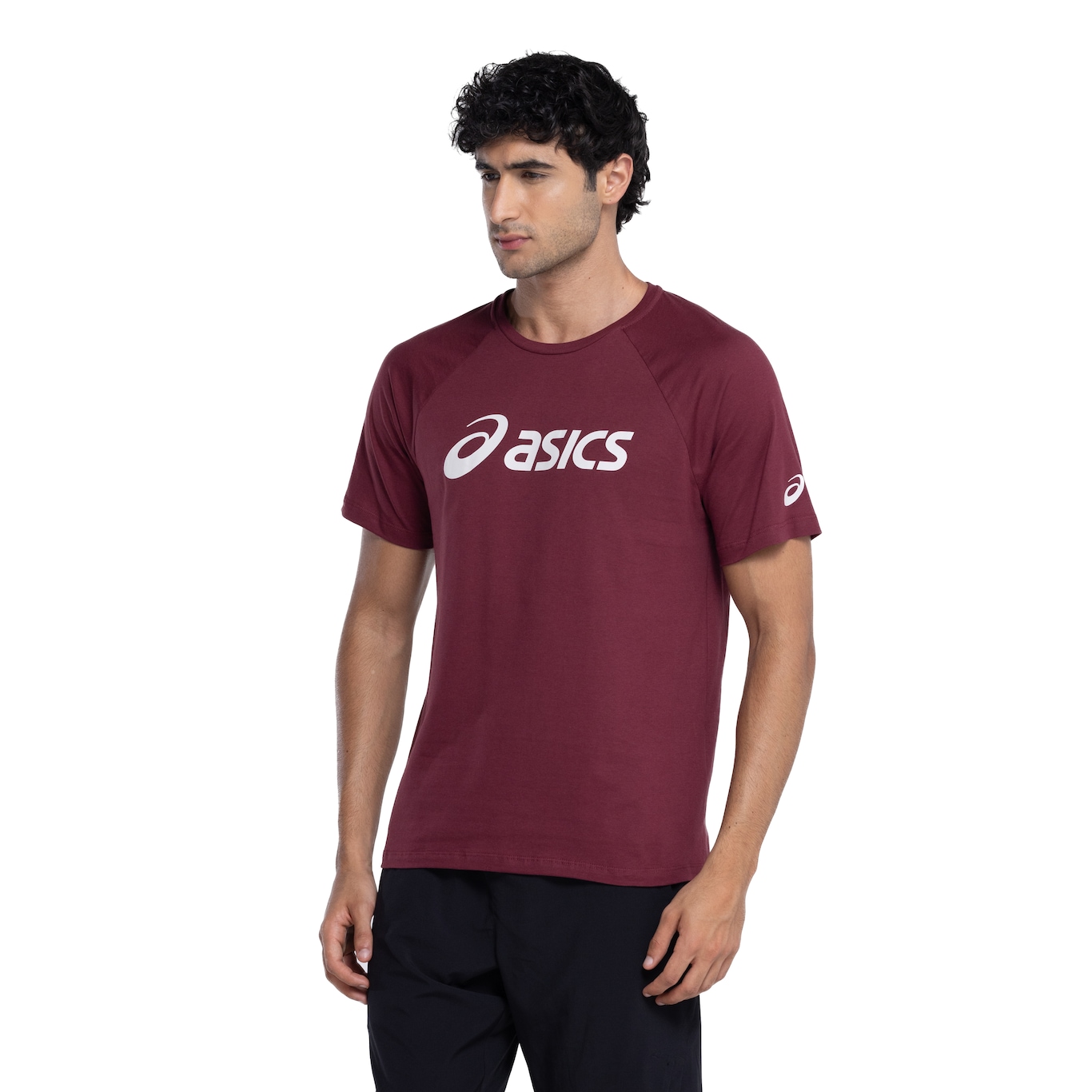 Camiseta Masculina ASICS Manga Curta Meia Malha Raglan - Video 1