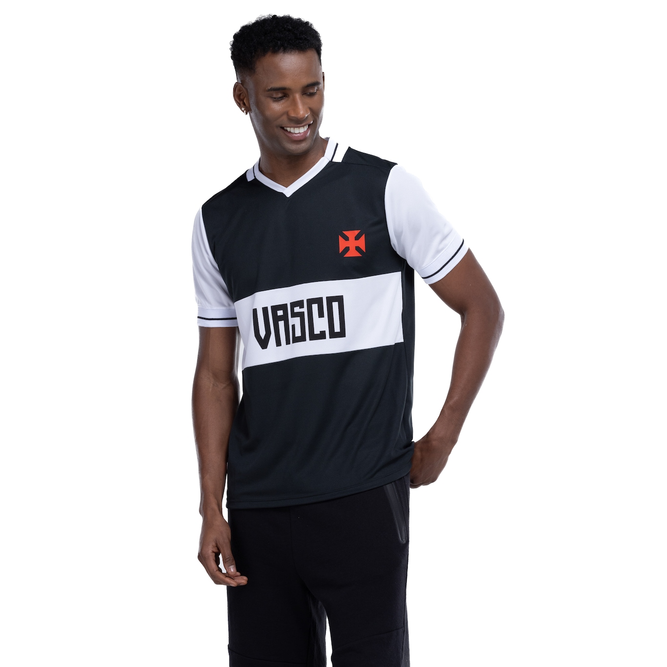 Camiseta do Vasco da Gama Masculina Retrô Anos 80 Dry - Video 1