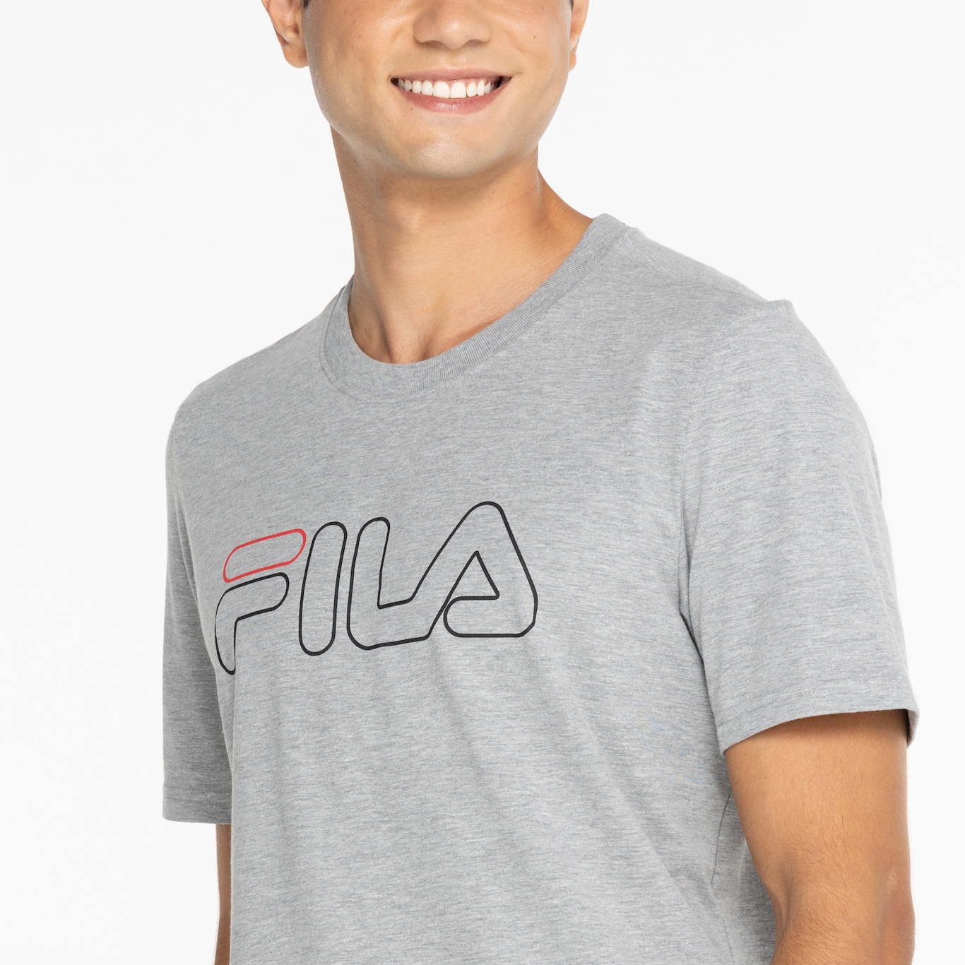 Camiseta Masculina Fila Manga Curta Letter Outline - Foto 6