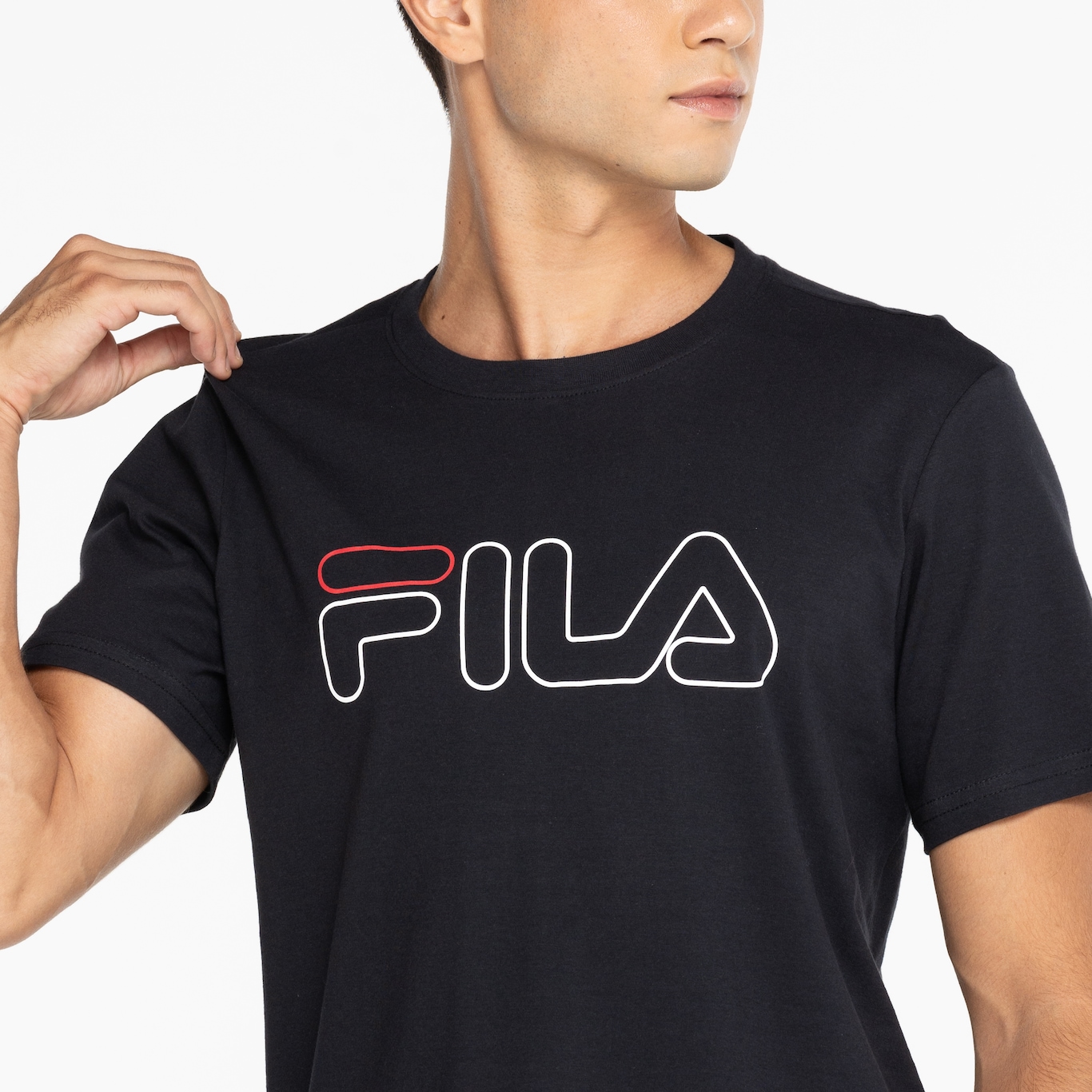 Camiseta Masculina Fila Manga Curta Letter Outline - Foto 6