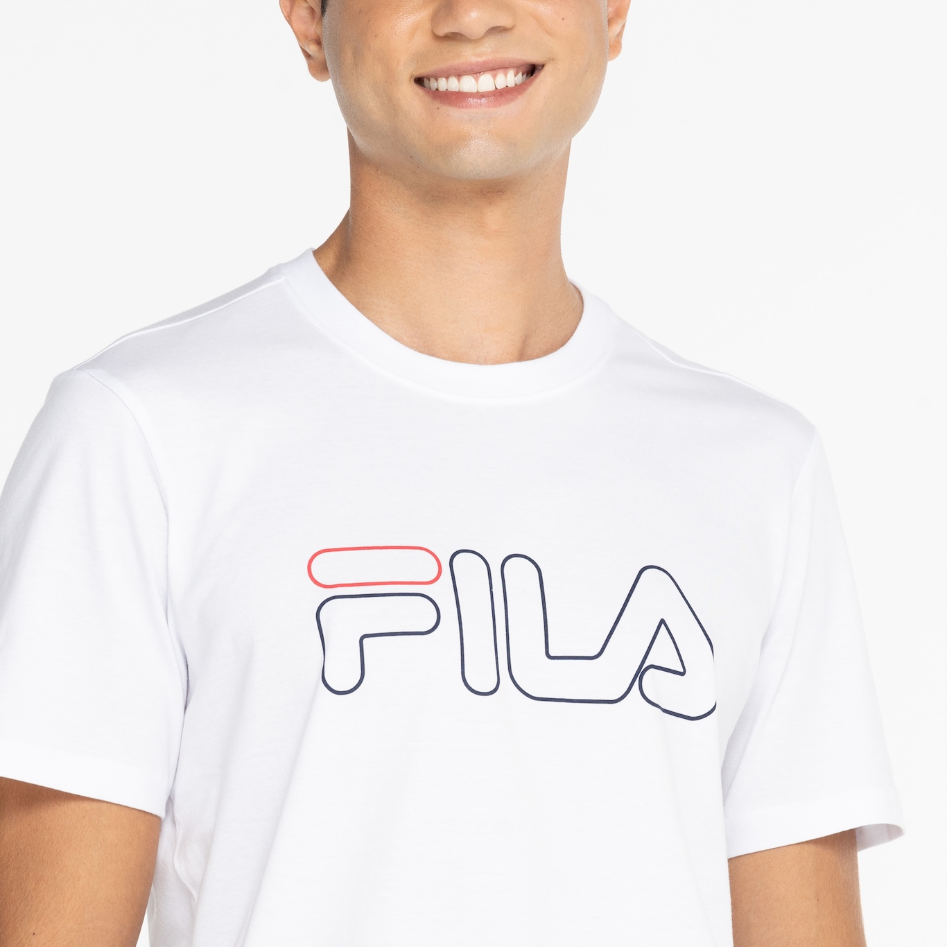 Camiseta Masculina Fila Manga Curta Letter Outline - Foto 6