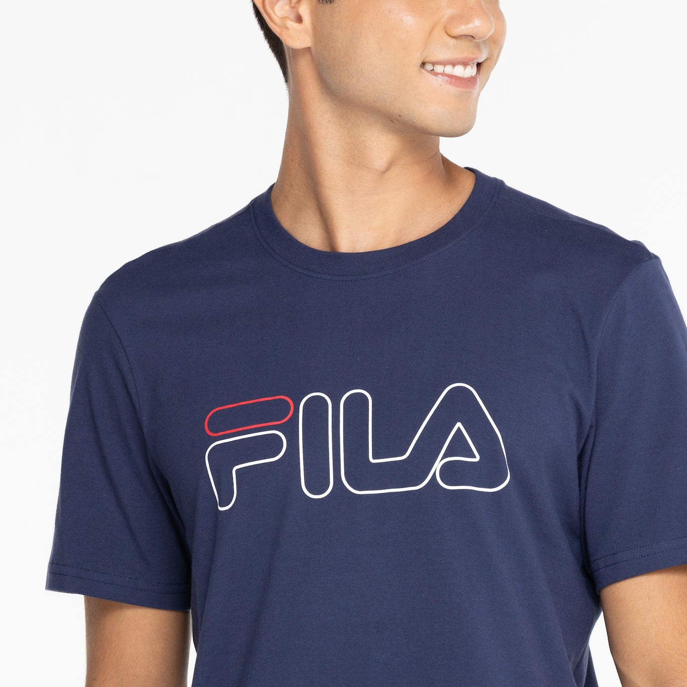 Camiseta Masculina Fila Manga Curta Letter Outline - Foto 6