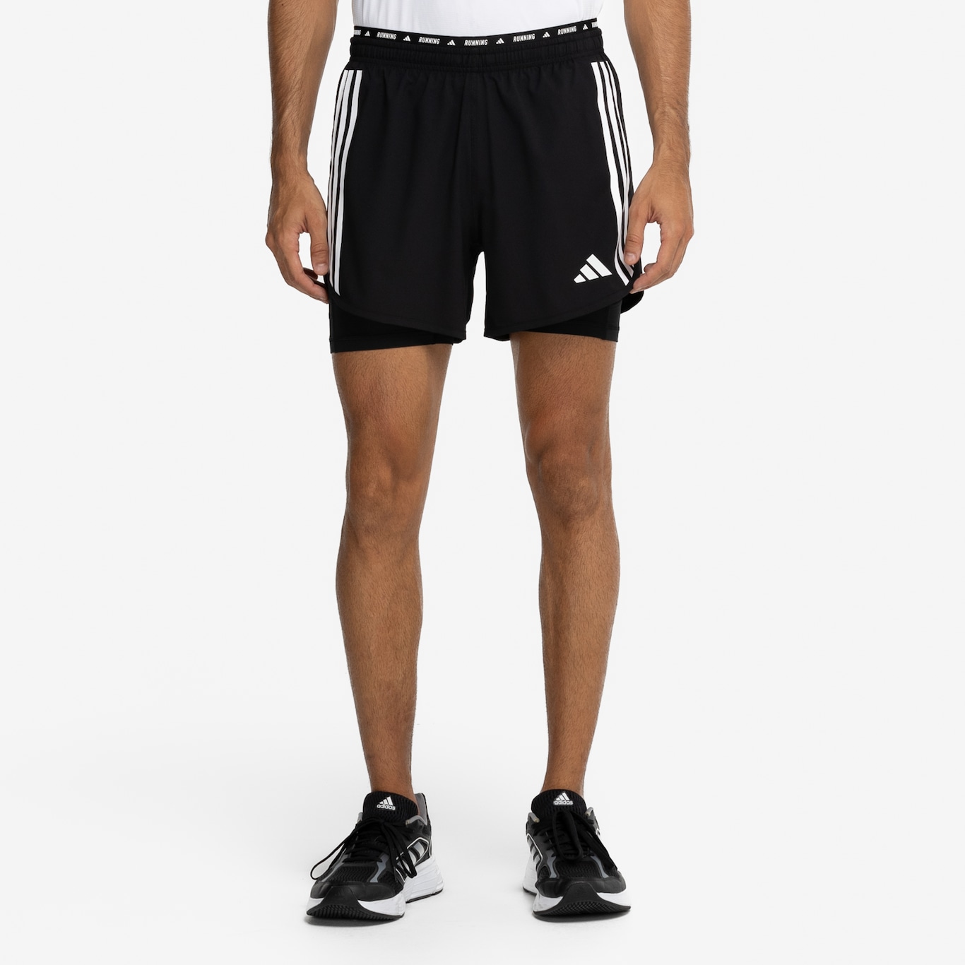 Bermuda 2 em 1 Masculina adidas Own The Run Excite 3 Stripes - Foto 4