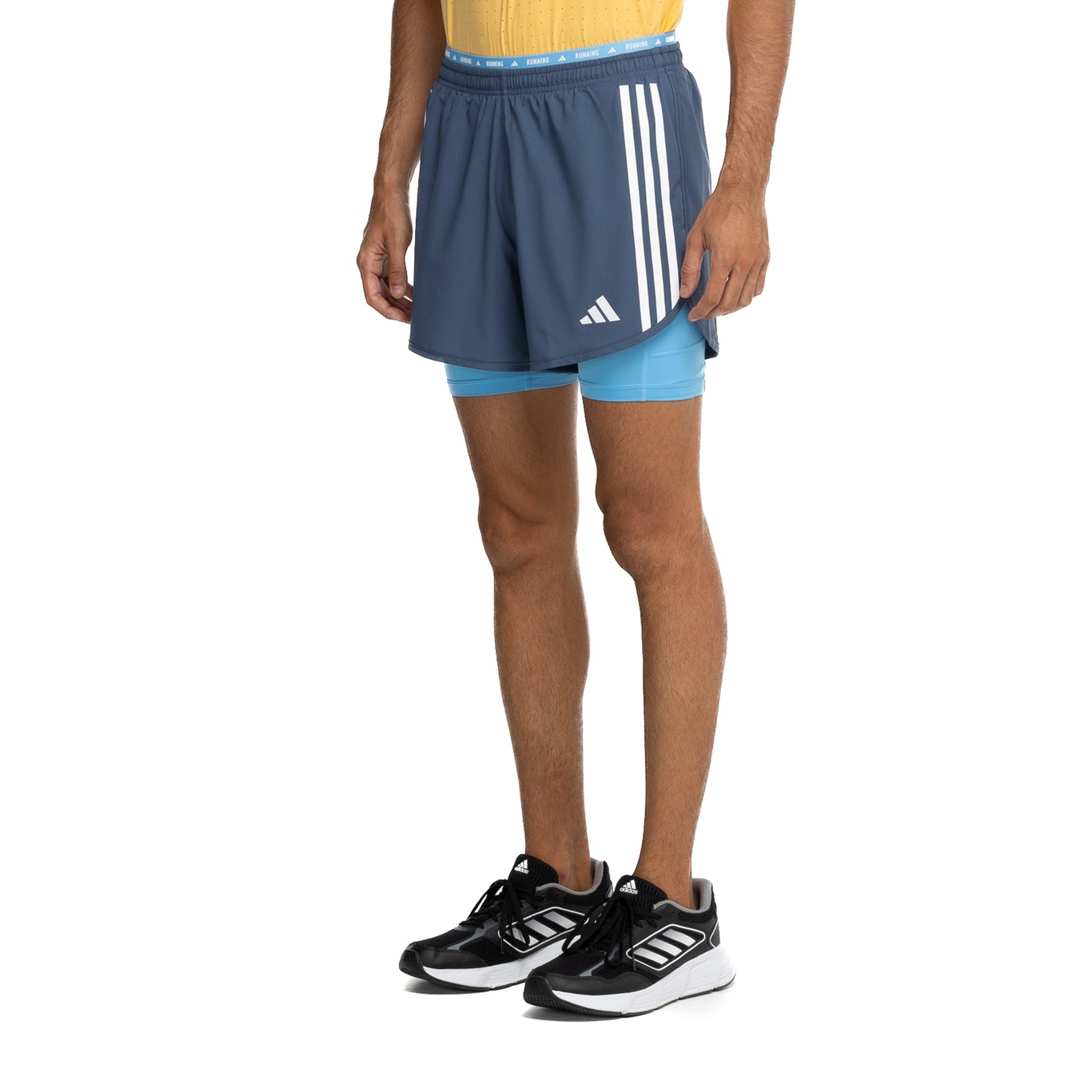 Bermuda 2 em 1 Masculina adidas Own The Run Excite 3 Stripes - Video 1