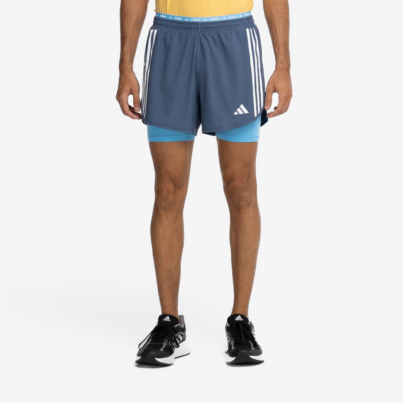 Bermuda 2 em 1 Masculina adidas Own The Run Excite 3 Stripes - Foto 4