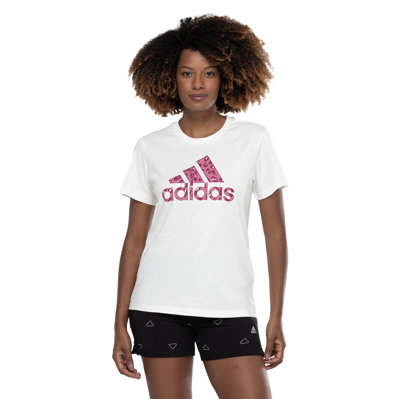 Camiseta Feminina adidas Manga Curta Animal Print - Video 1