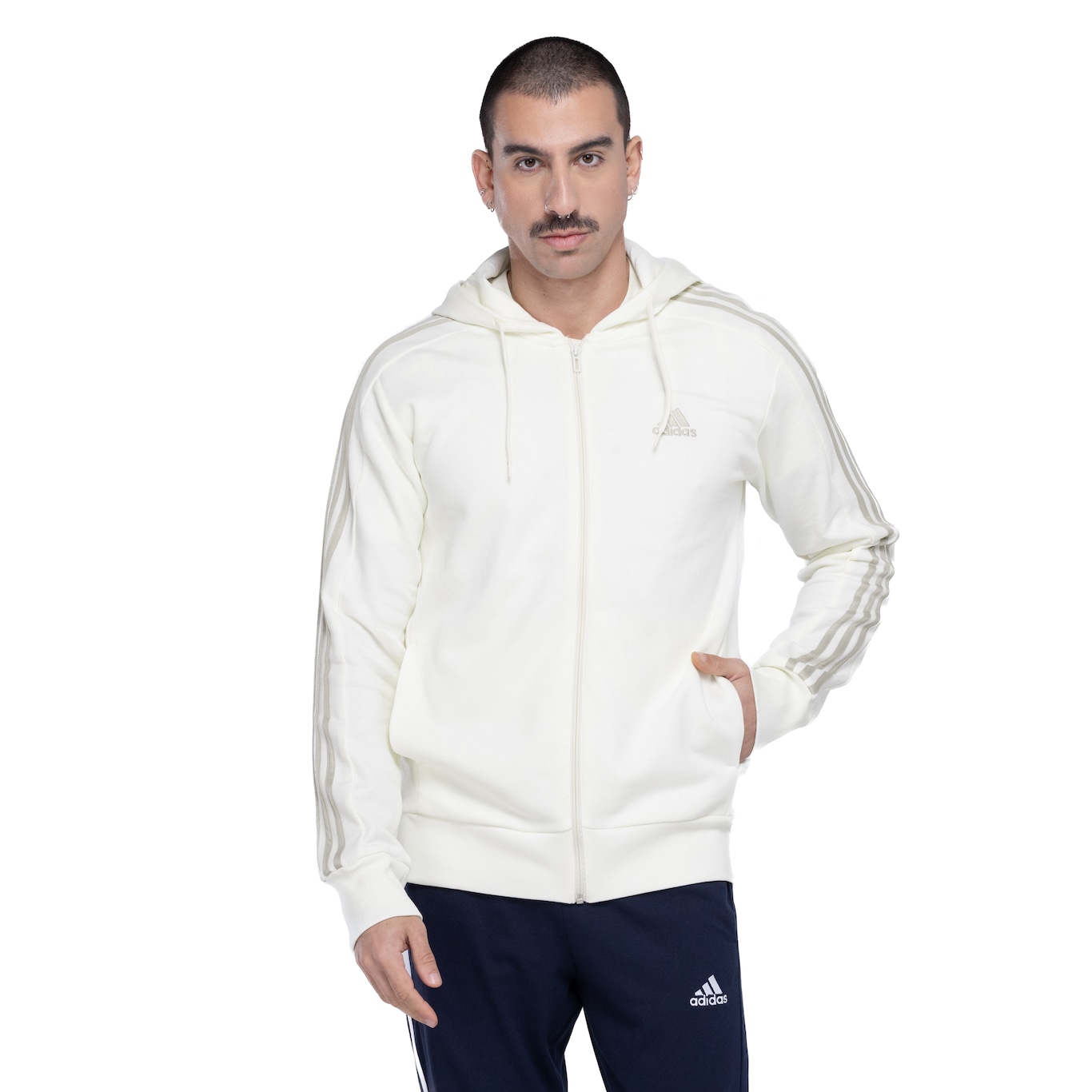 Jaqueta Masculina adidas com Capuz 3 Stripes - Video 1