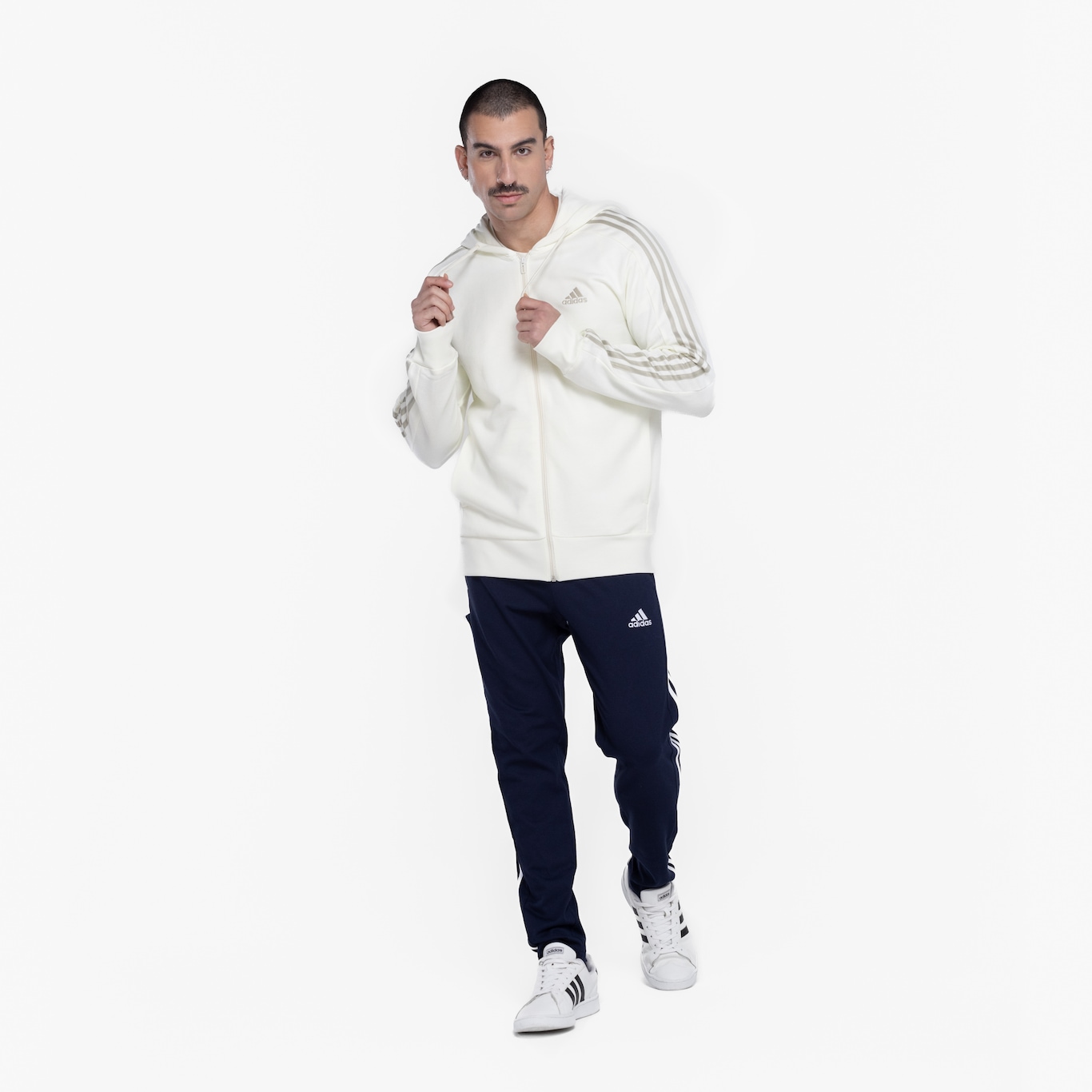 Jaqueta Masculina adidas com Capuz 3 Stripes - Foto 4