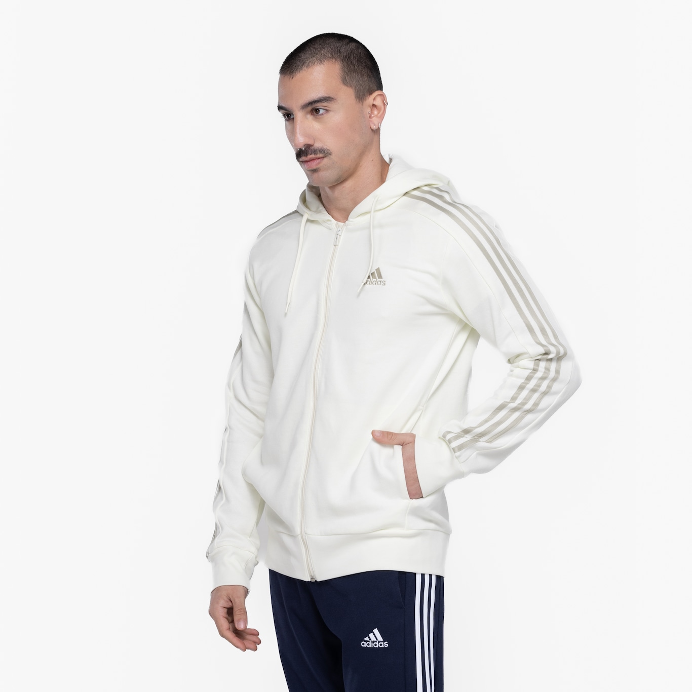 Jaqueta Masculina adidas com Capuz 3 Stripes - Foto 6