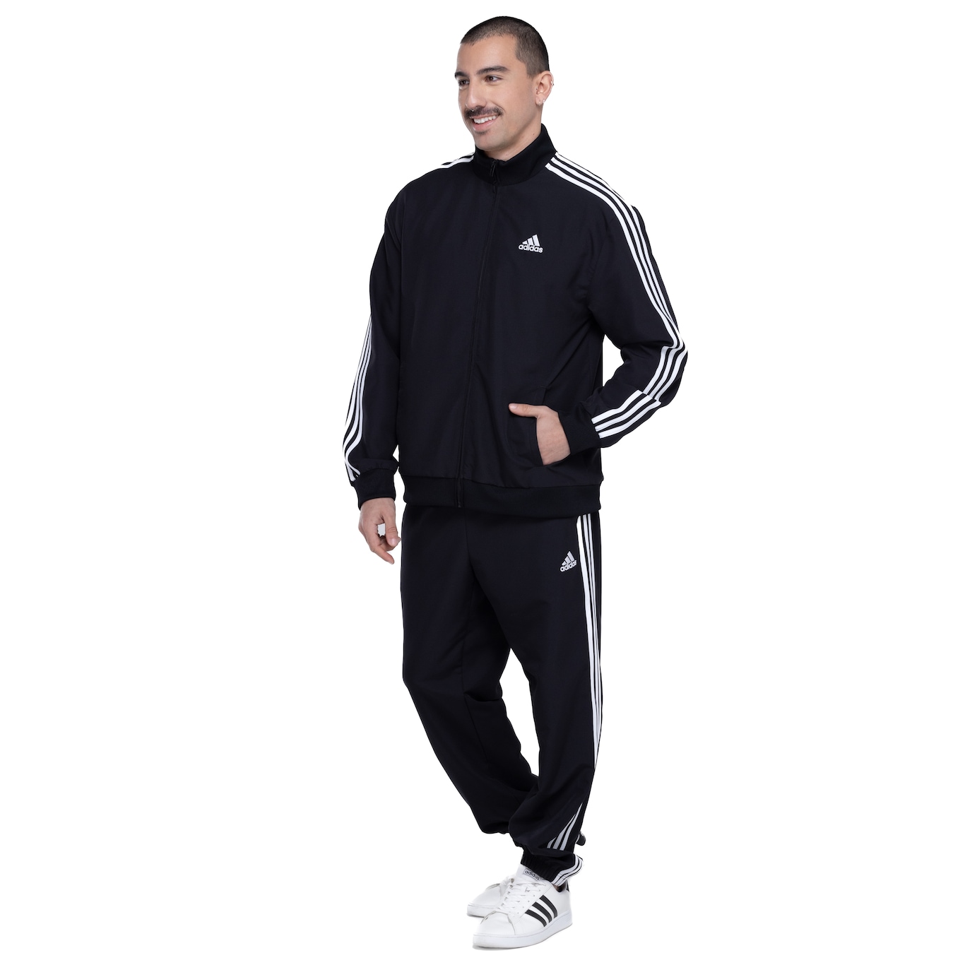 Conjunto de Agasalho Masculino adidas 3 Stripes - Video 1