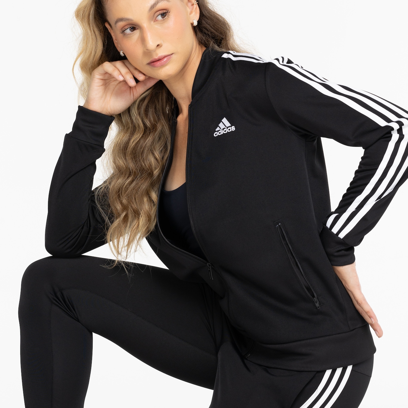 Agasalho sem Capuz adidas Essentials 3-Stripes - Feminino - Foto 6