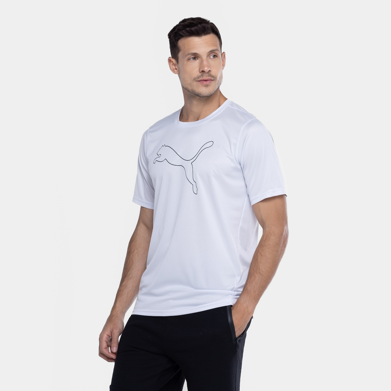 Camiseta Masculina Puma Manga Curta Performance Cat - Foto 5