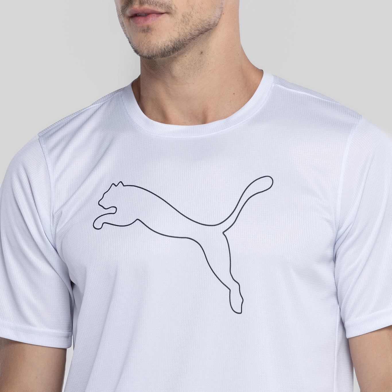 Camiseta Masculina Puma Manga Curta Performance Cat - Foto 6