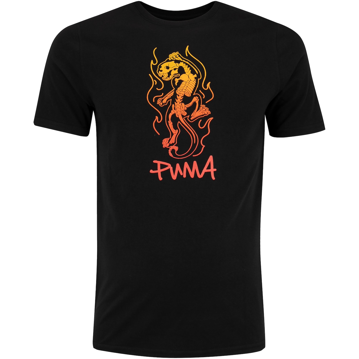 Camiseta Masculina Puma Manga Curta Training Flames - Foto 1