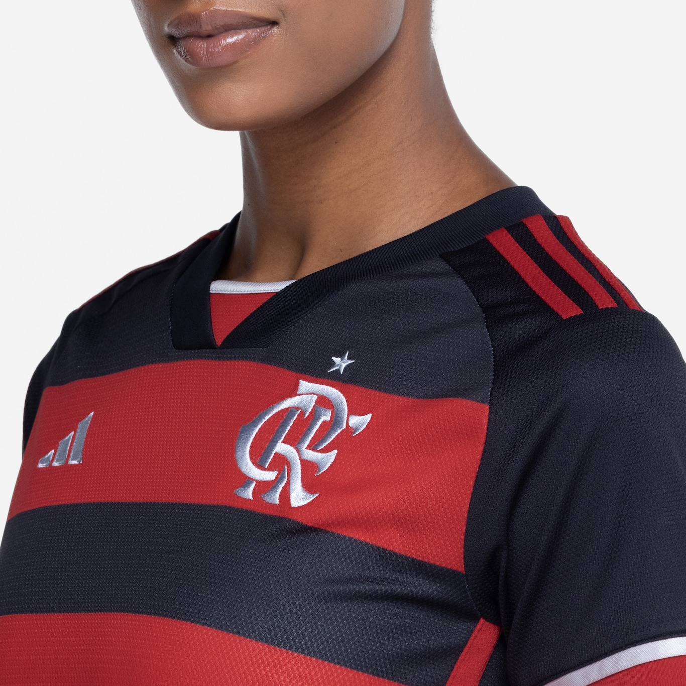 Camisa do Flamengo I 24 adidas Feminina Torcedora - Foto 6