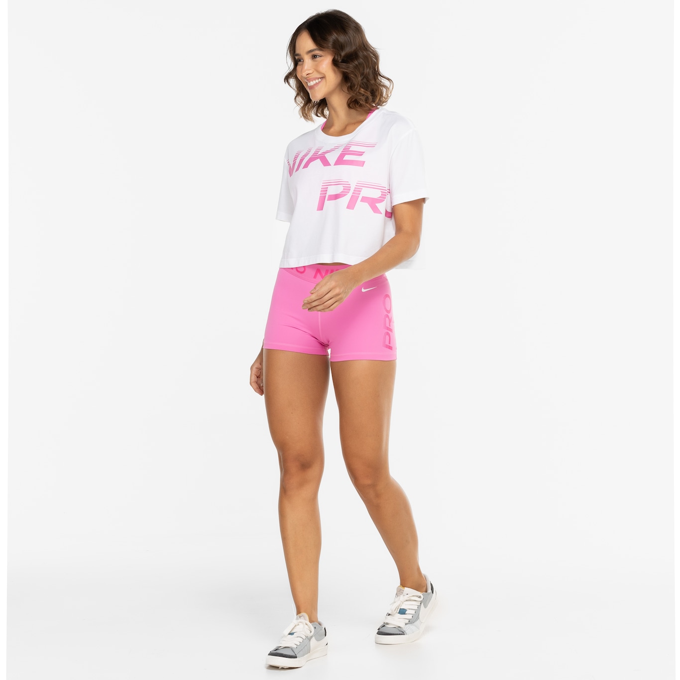 Blusa Cropped Feminina Nike Pro GRX SS - Foto 4