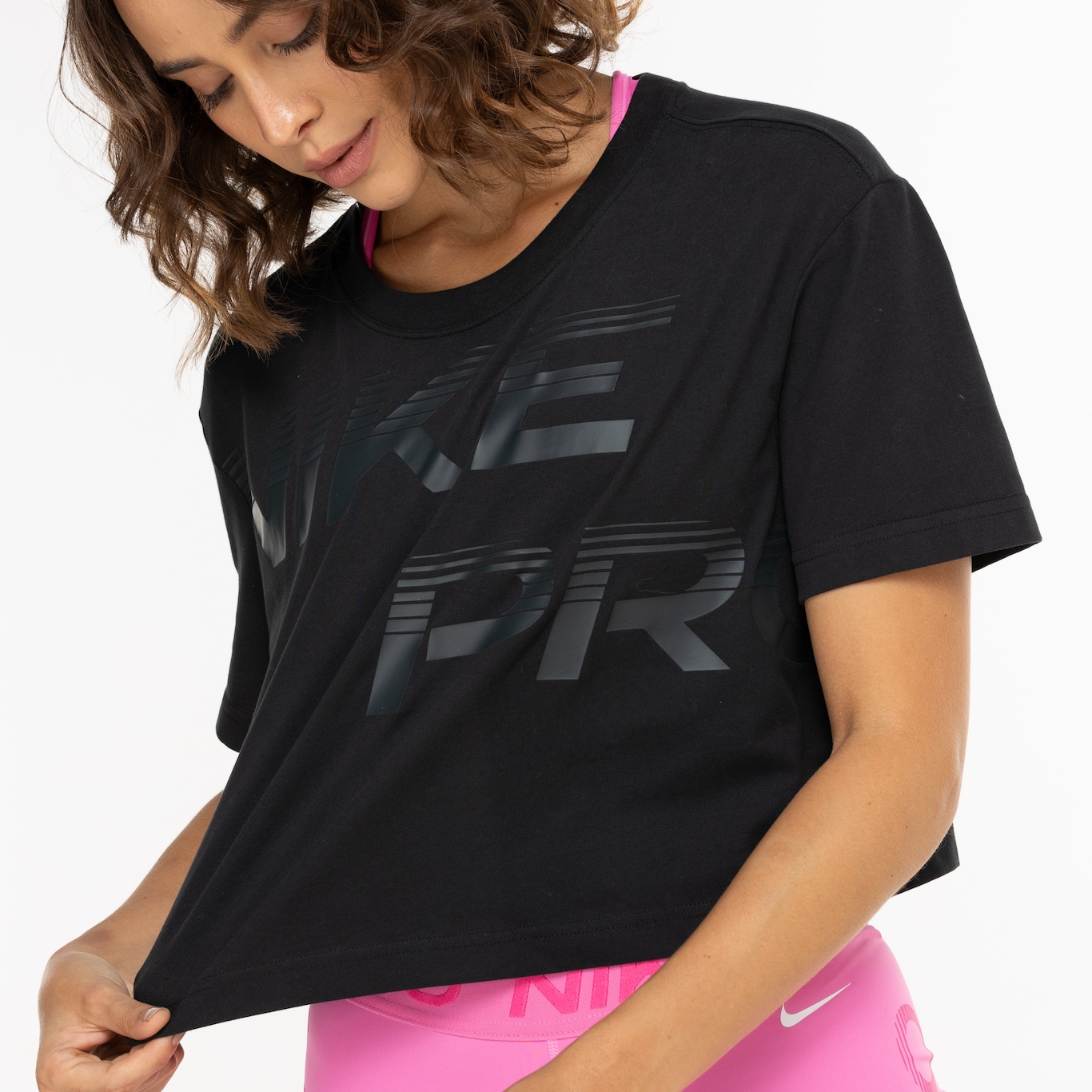 Blusa Cropped Feminina Nike Pro GRX SS - Foto 6