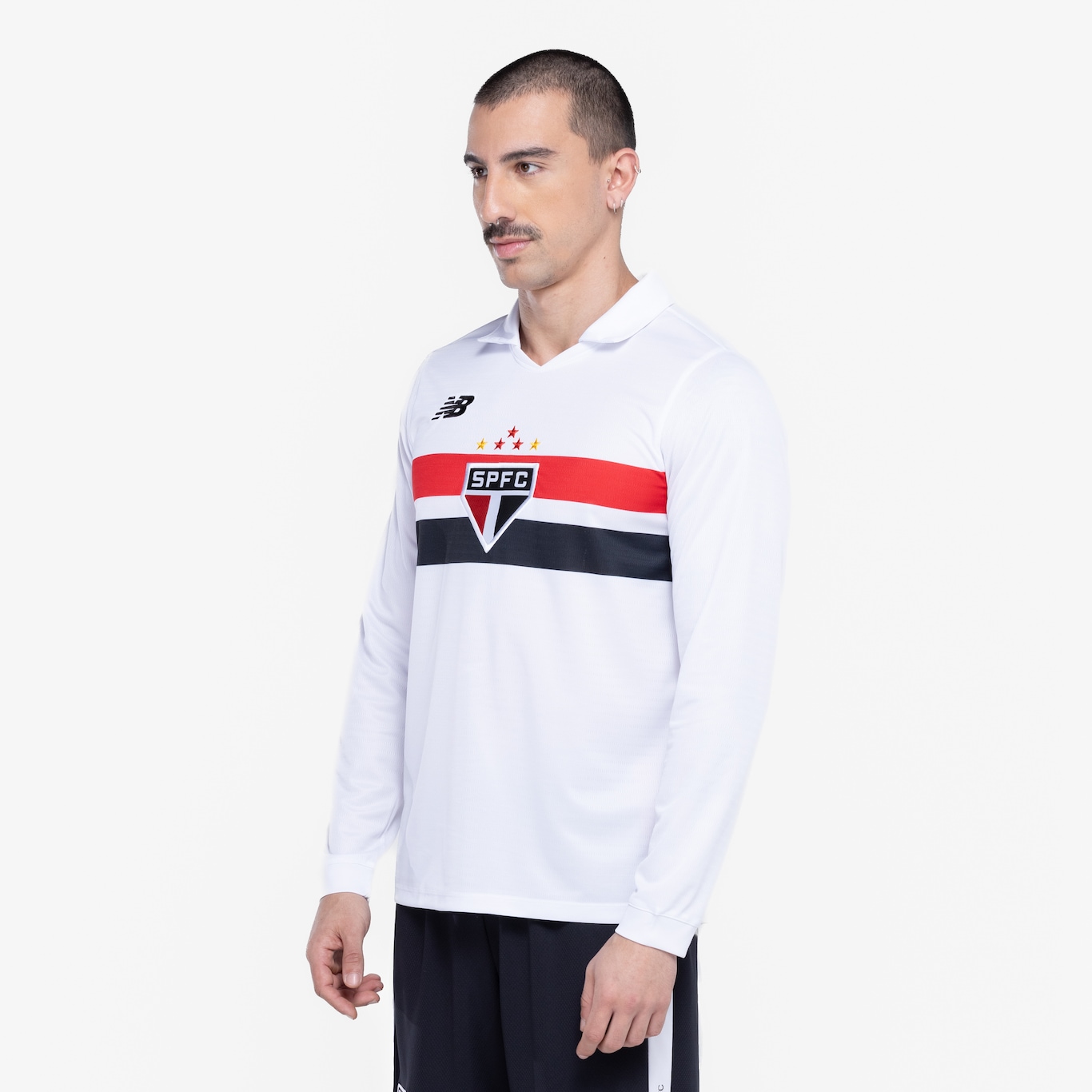 Camisa do São Paulo I 24 New Balance Masculina Manga Longa Torcedor - Foto 4