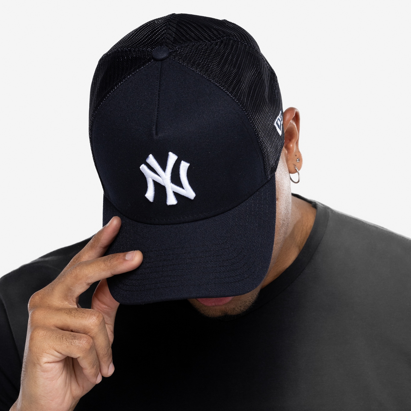 Boné do New York Yankees Aba Curva New Era MLB Snapback 940 AF Trucker Camuflado Adulto - Foto 6